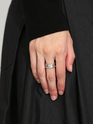 Sculpted Wave Textured Ring