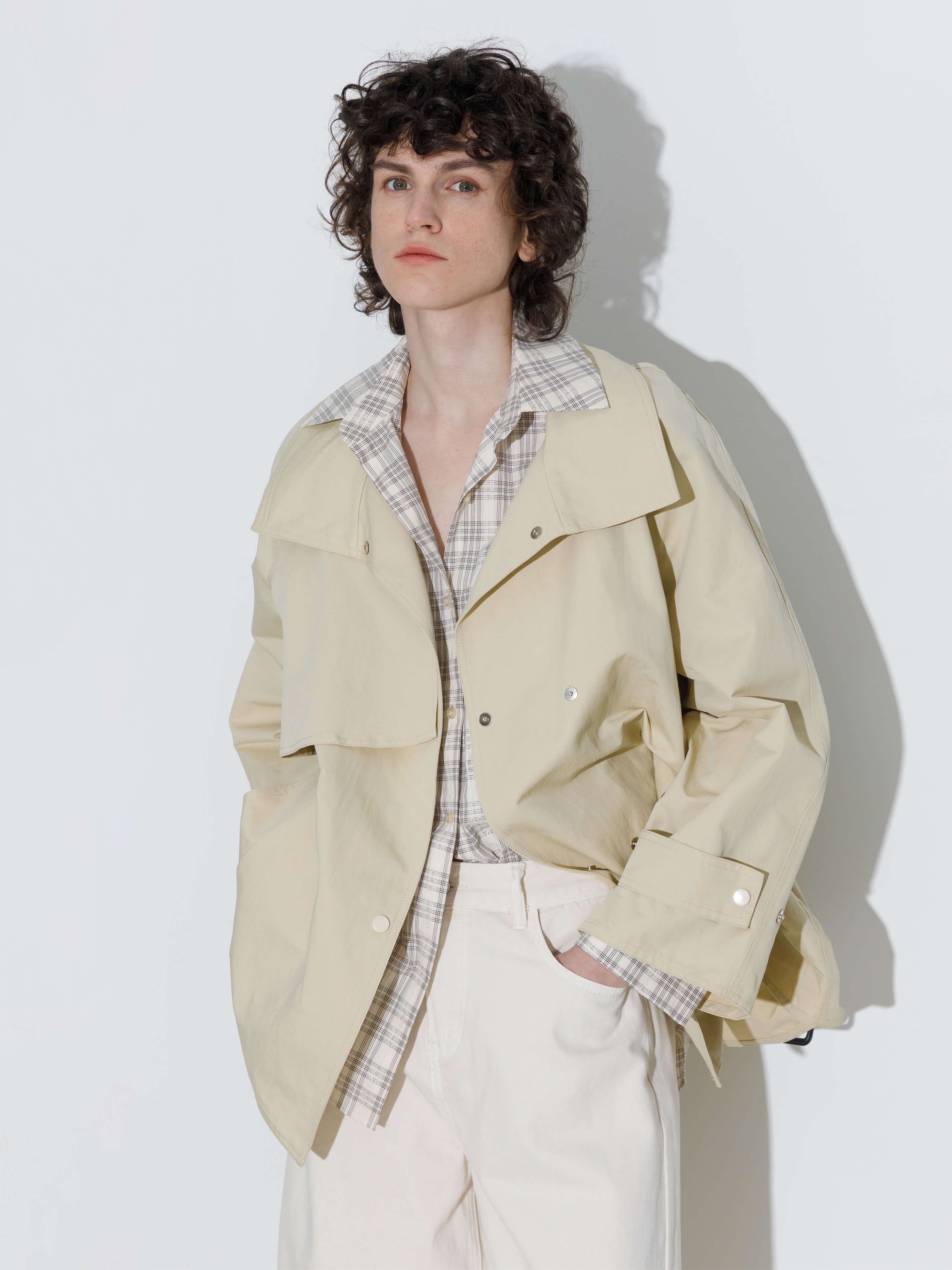 Short Length Belted Trench Coat-6
