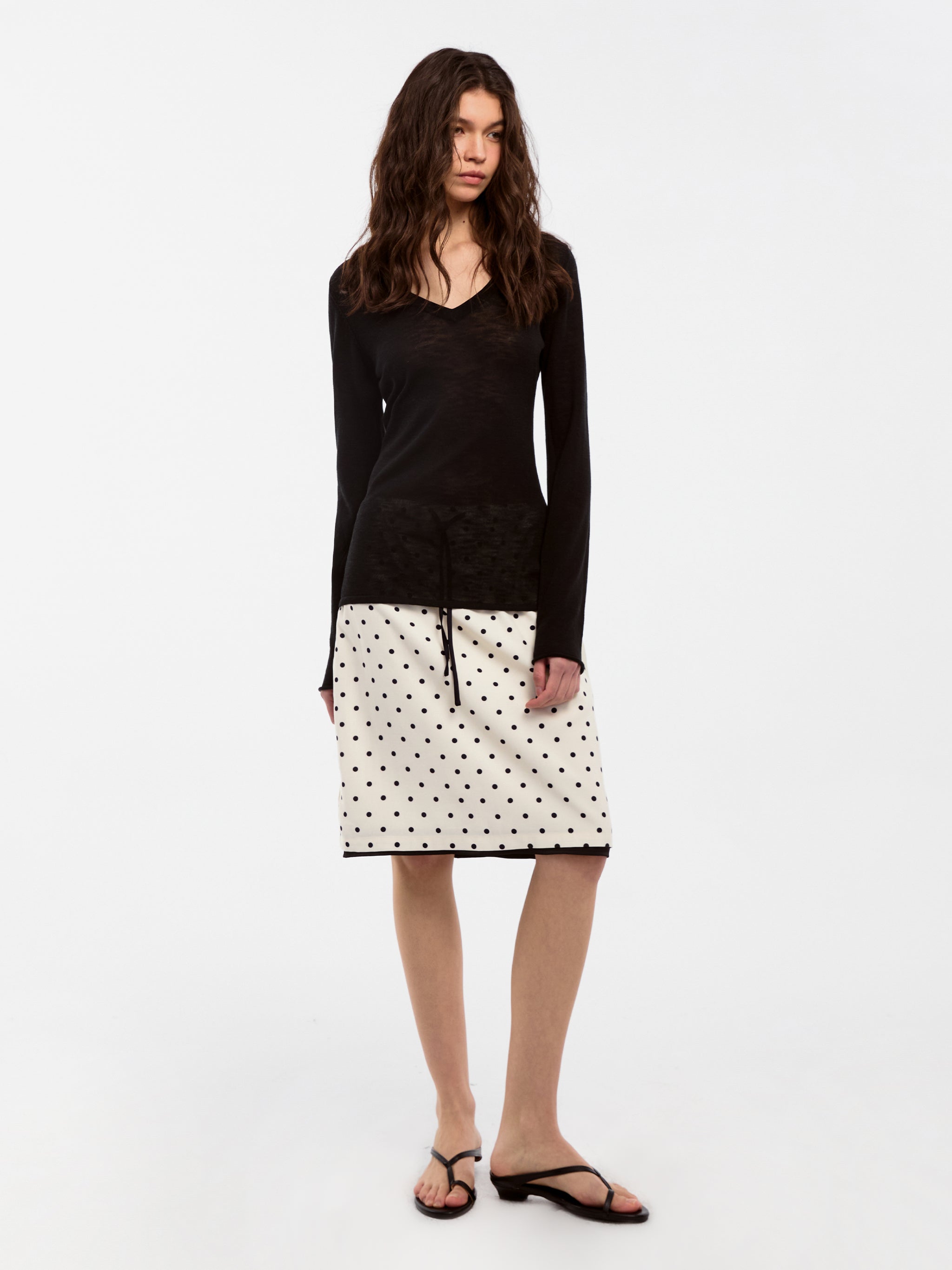CUBIC Polka Dot Straight Skirt-5