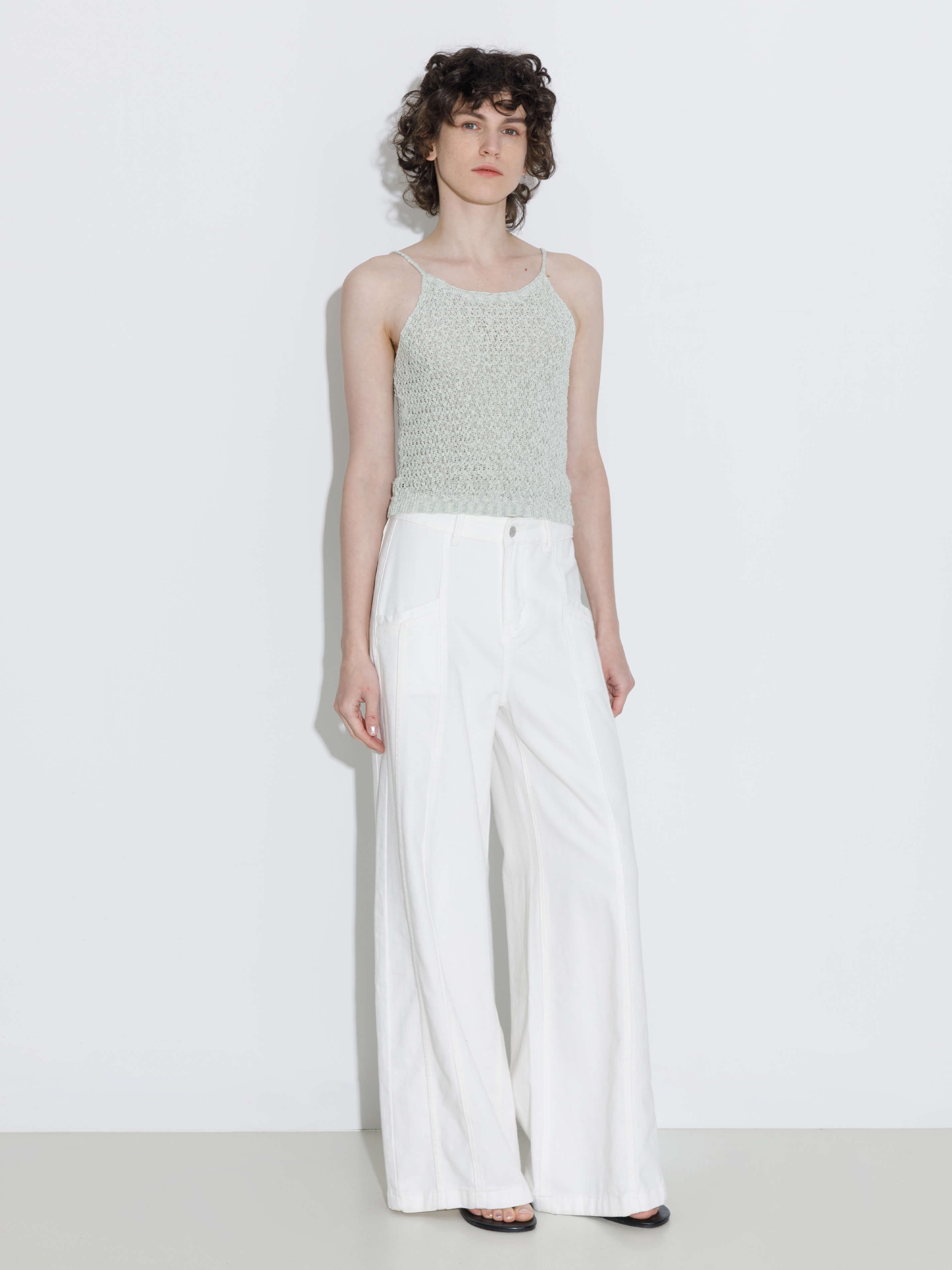 Thin Strap Ribbed Knit Vest-5