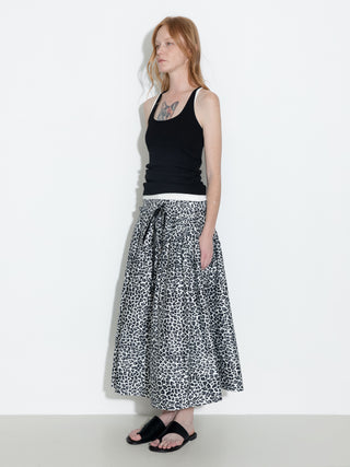 100% Cotton Leopard Print A-Line Skirt
