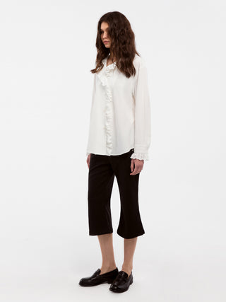 CUBIC Lace-Trimmed Linen Long-Sleeve Shirt