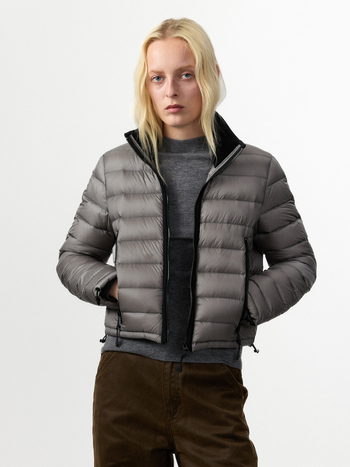 CUBIC Stand‑Collared Short Puffer Jacket-5