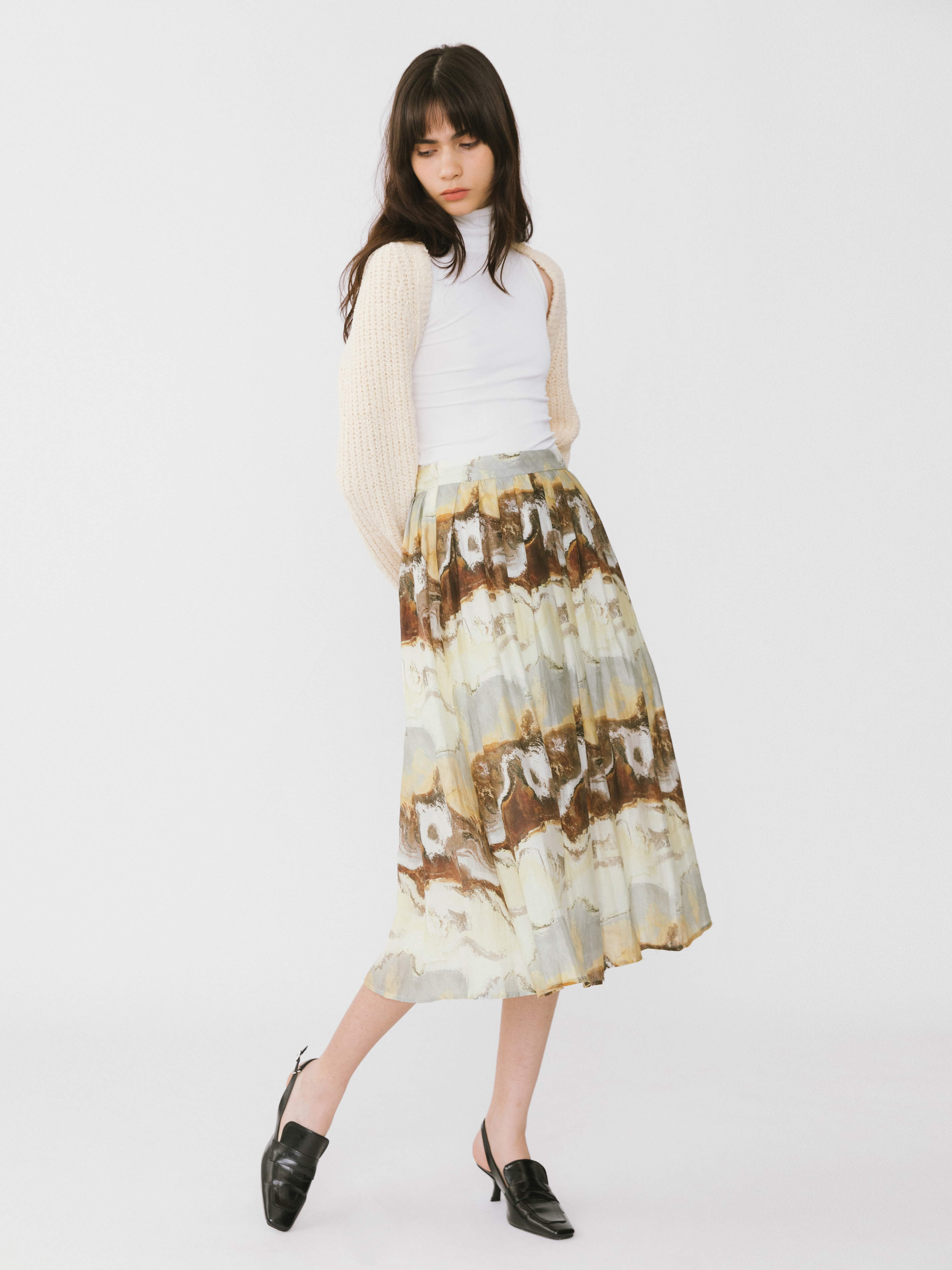 Coast Printed Pleated Skirt-5