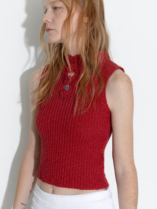 Flower 3D Sleeveless Knit Top