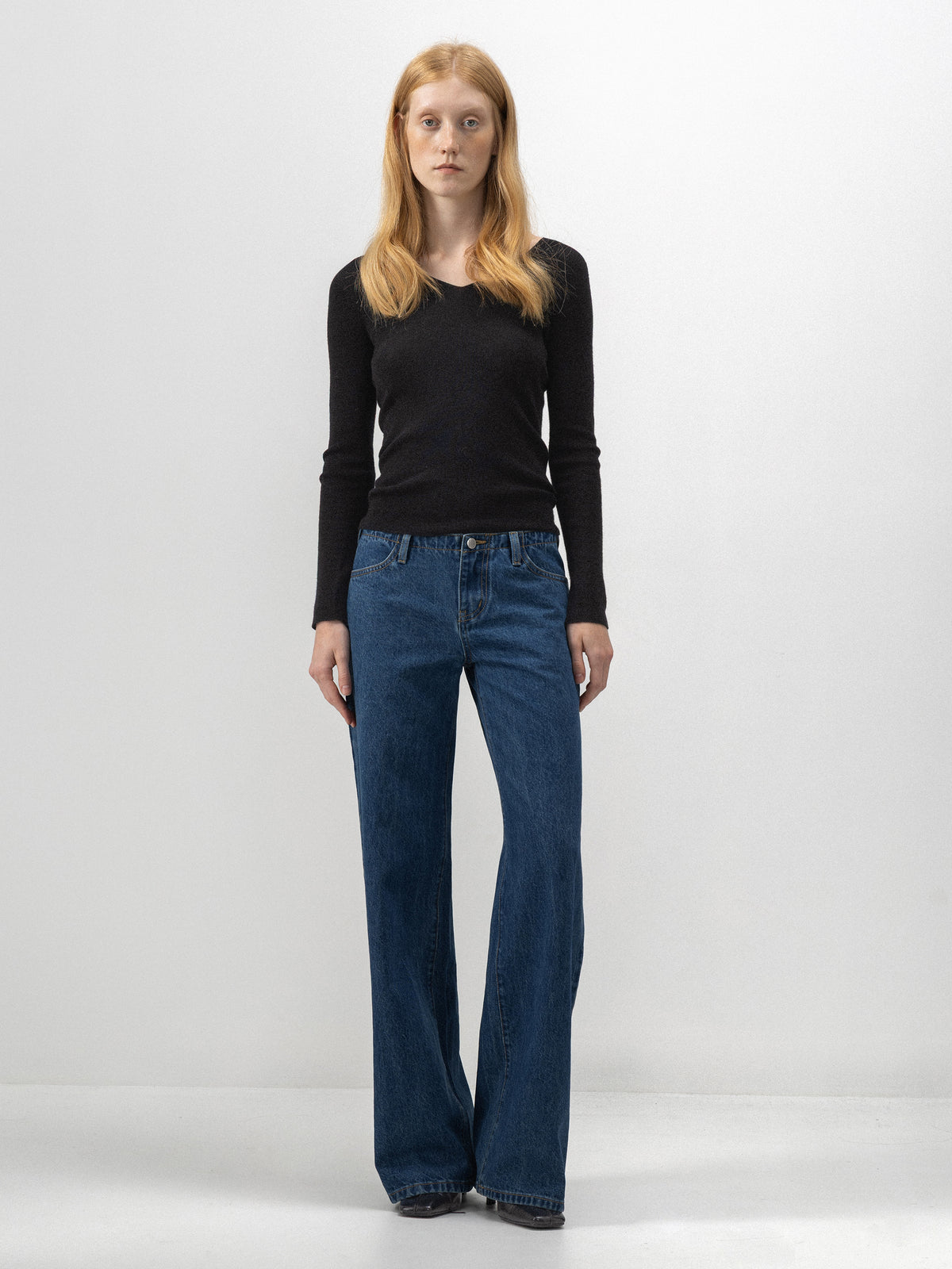 CUBIC Mid-Low Rise Vintage Wash Straight-Leg Jeans-5
