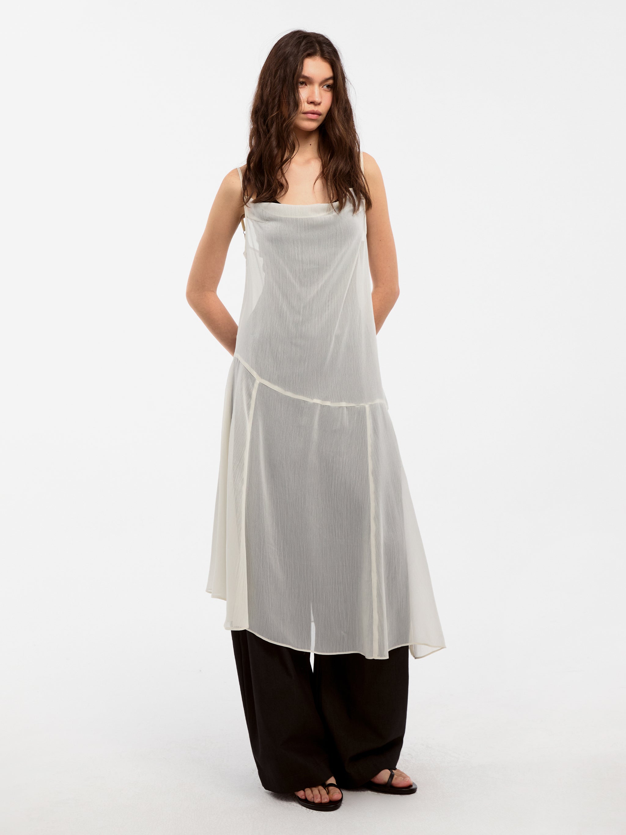CUBIC Effortless Sheer Slip Maxi Dress-5