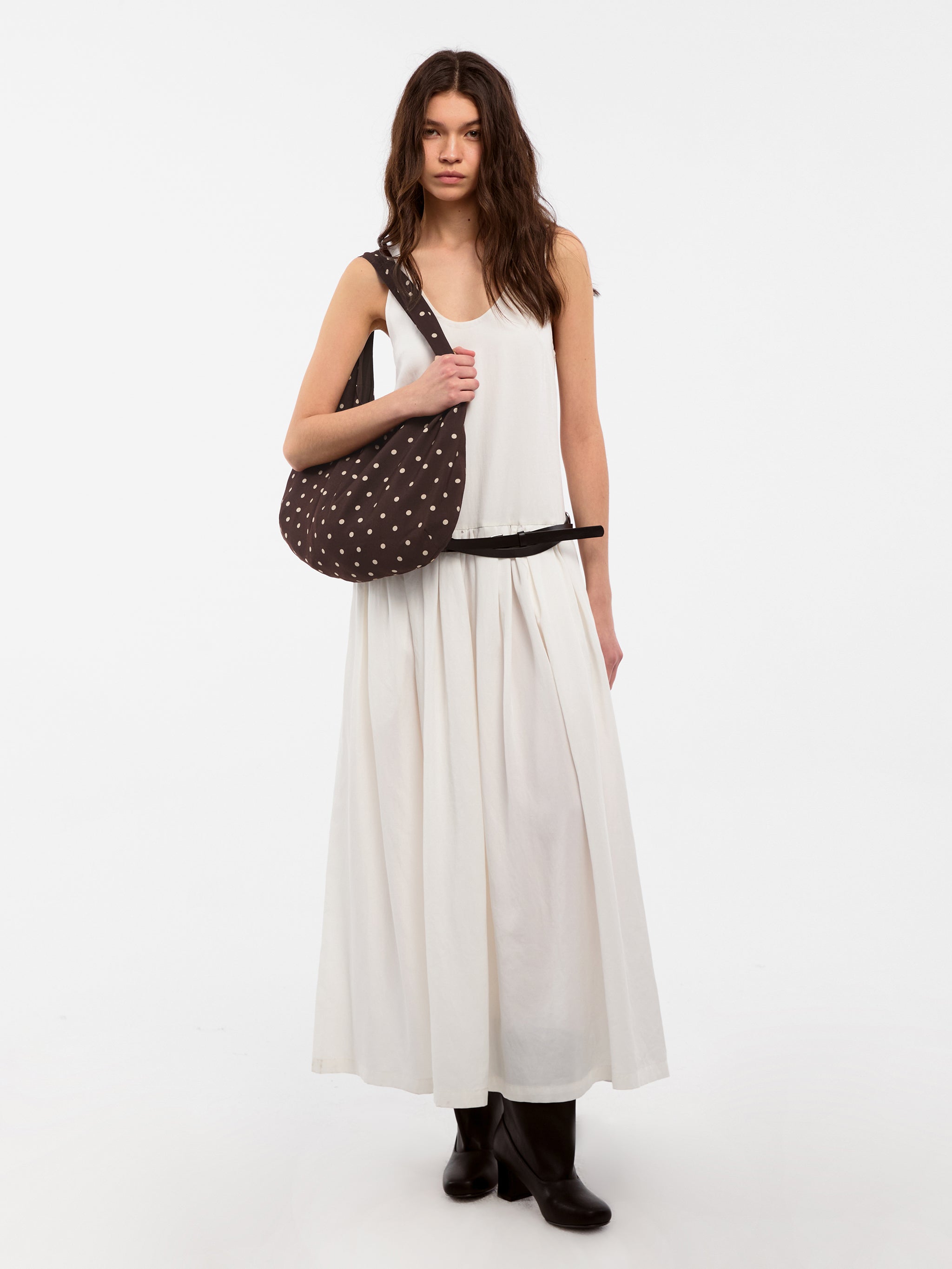 CUBIC Lyocell Solid Color Long Dress-5