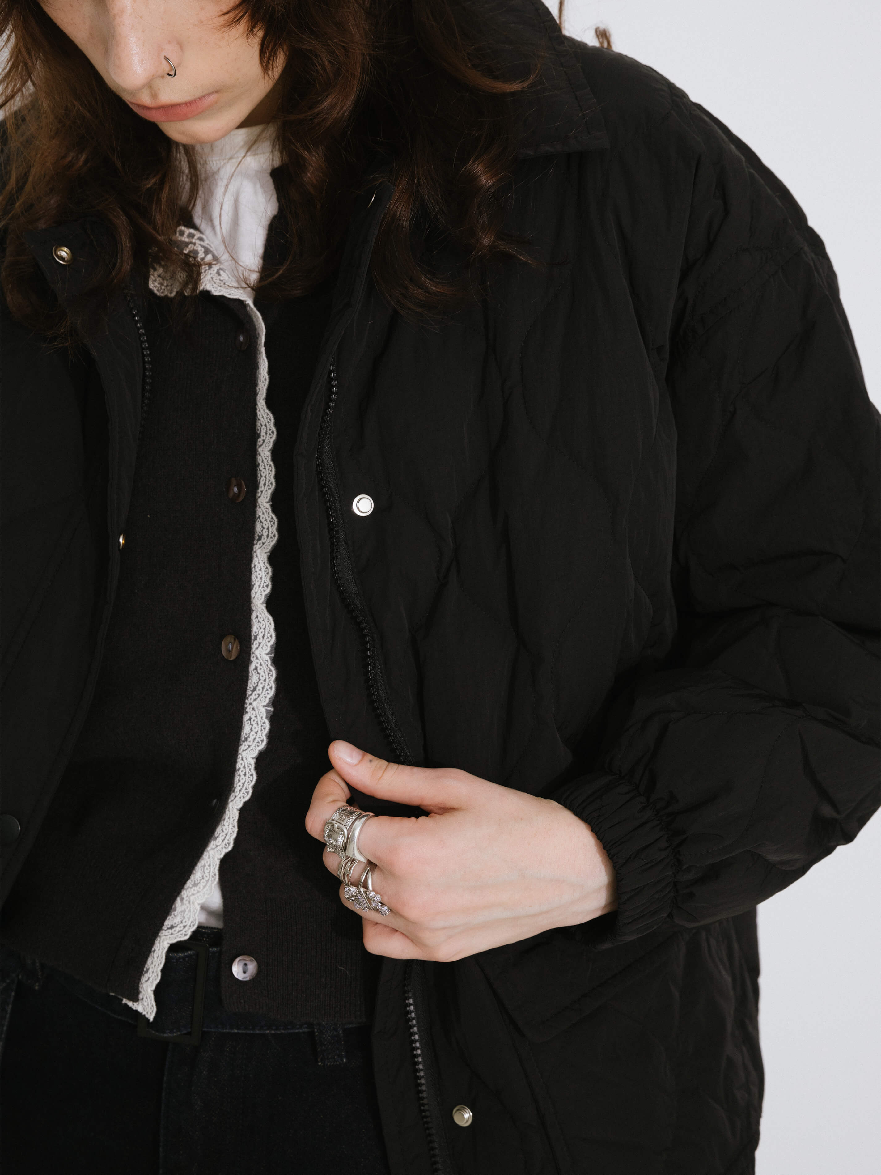 Diamond Padded Short Puffer Jacket-5