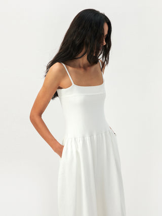 CUBIC Lyocell-Wool Blend Drop-Waist Midi Dress