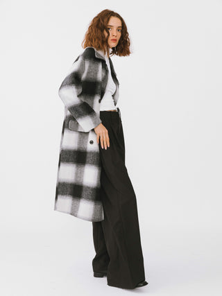 Classic Check Long Wool Coat