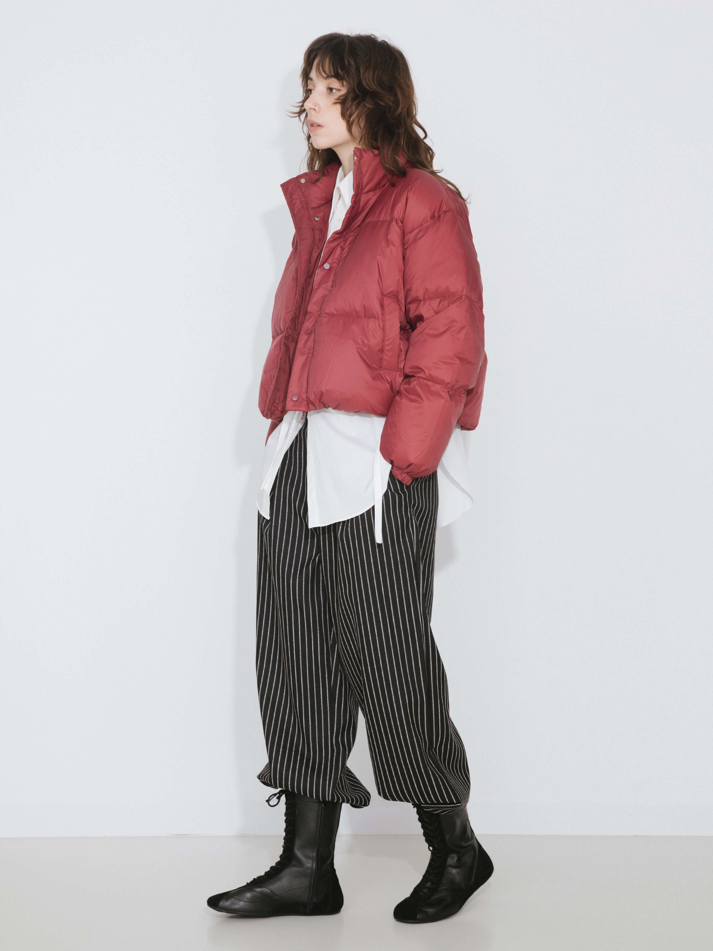 Cropped High Neck Down Coat-6