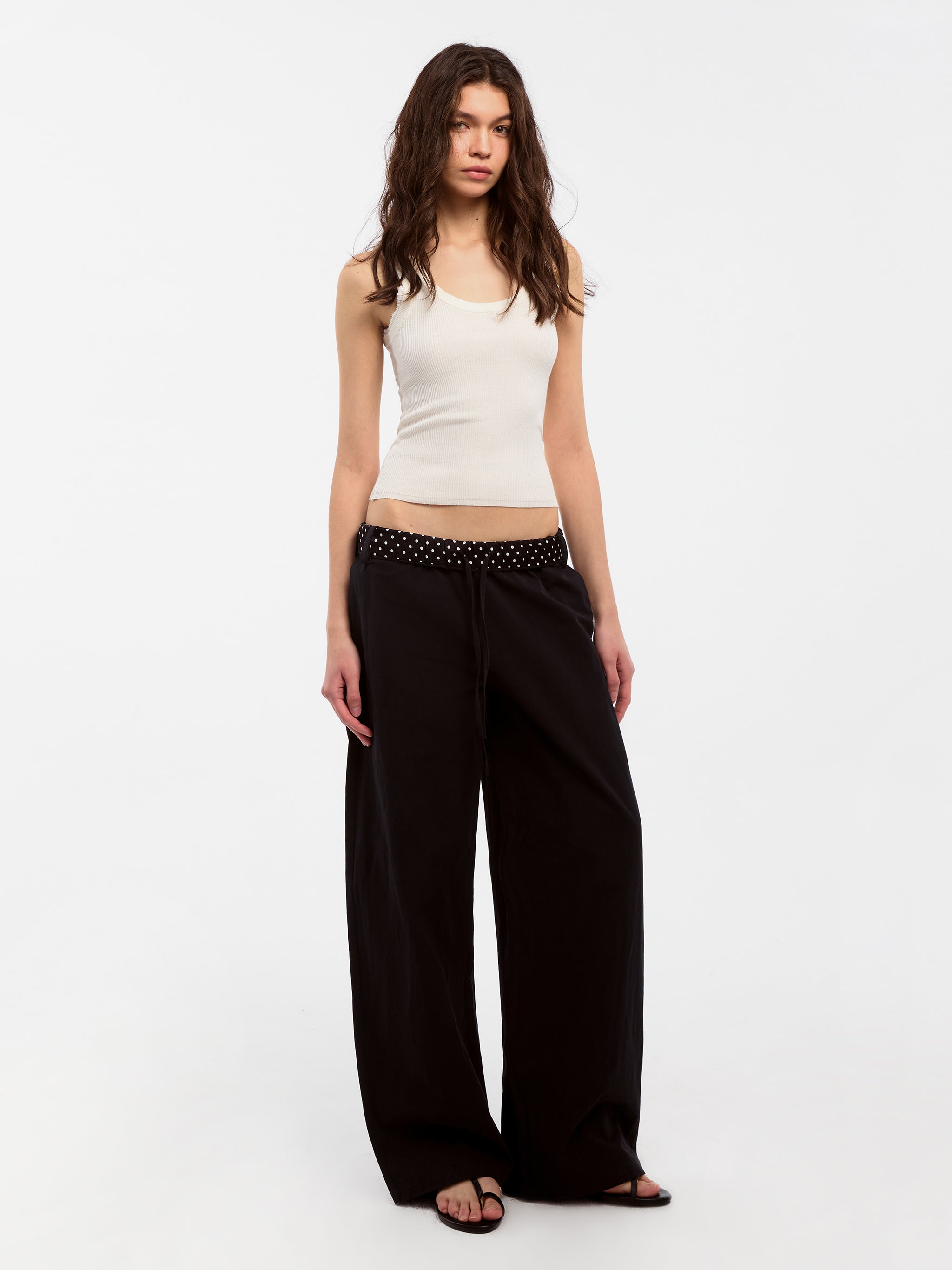 CUBIC Lace-trimmed Linen Knit Vest-5