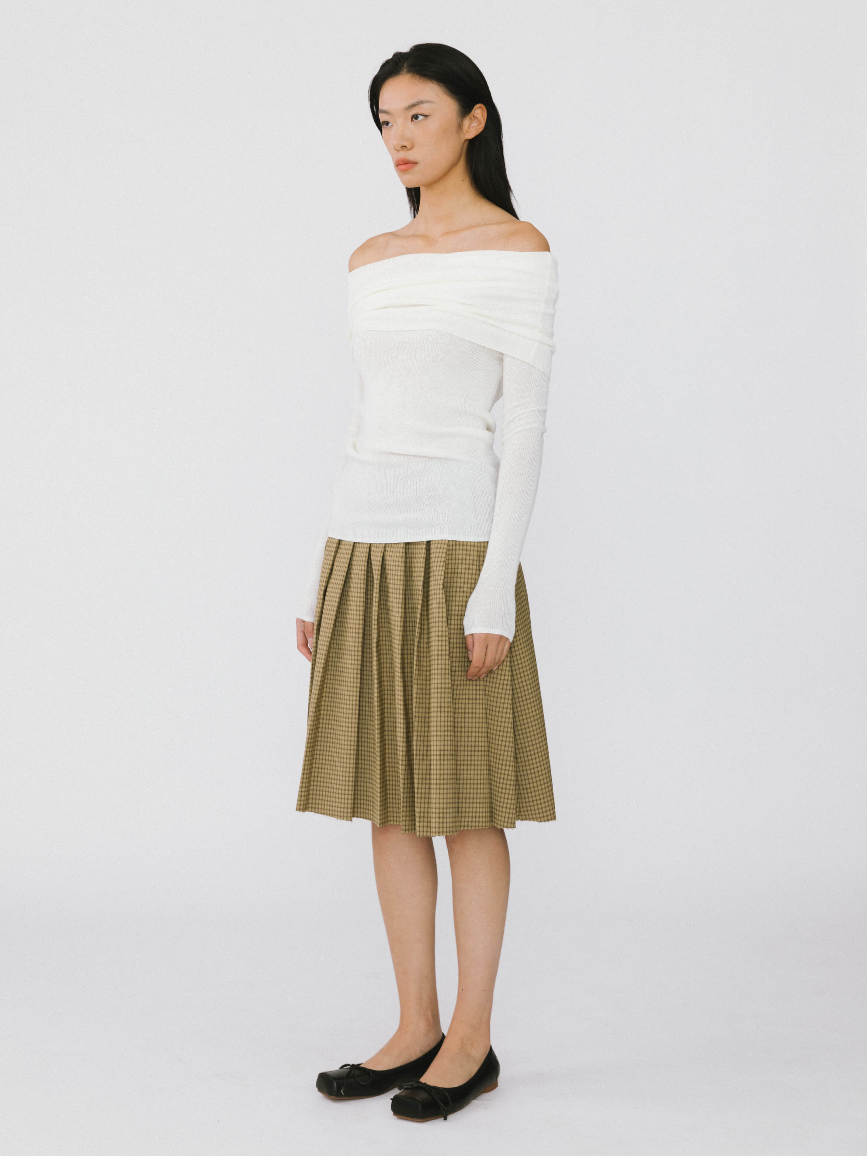 Plaid Pleated Skirt-5