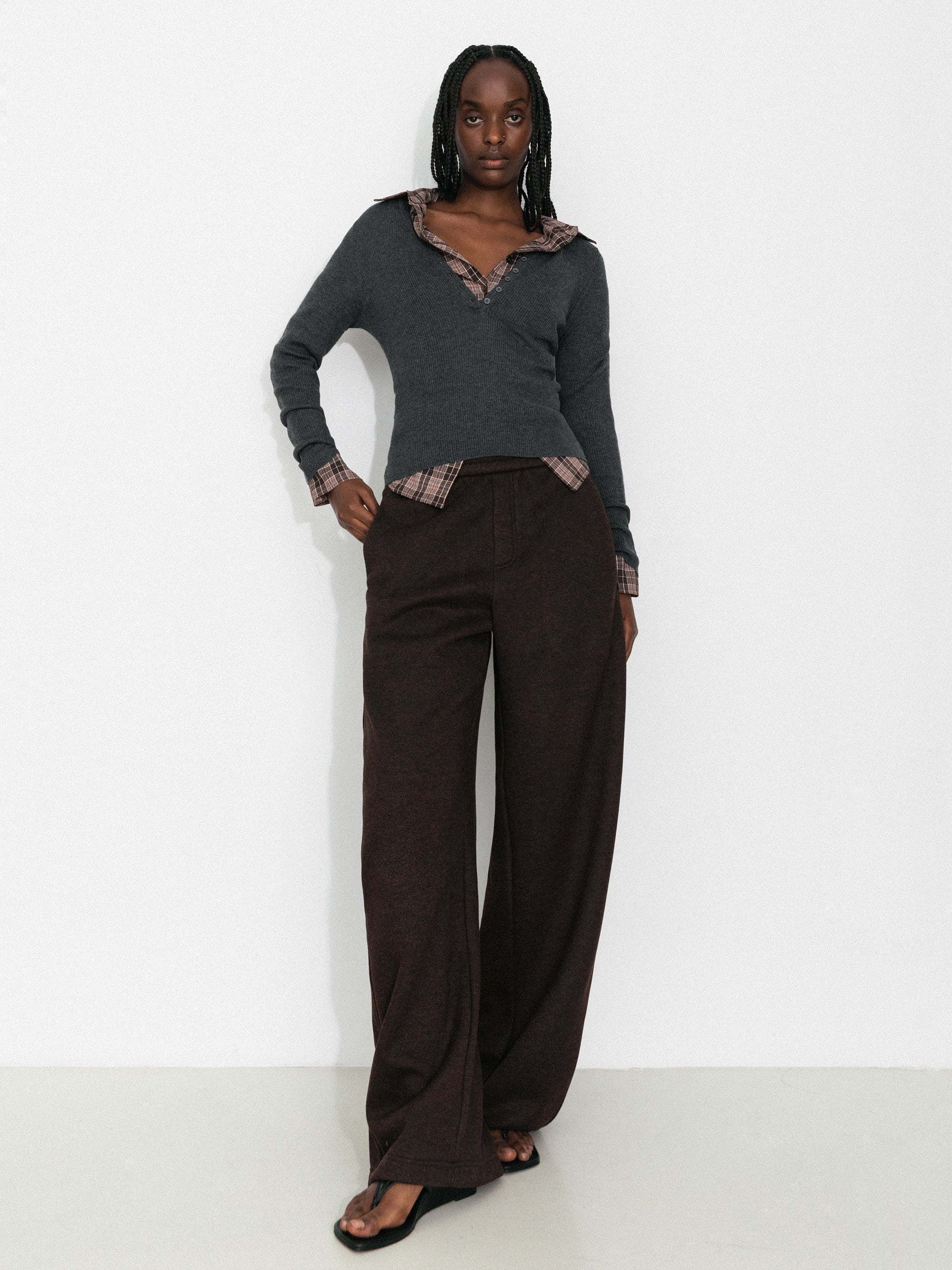 Loose Fit Elastic Waist Pants-5