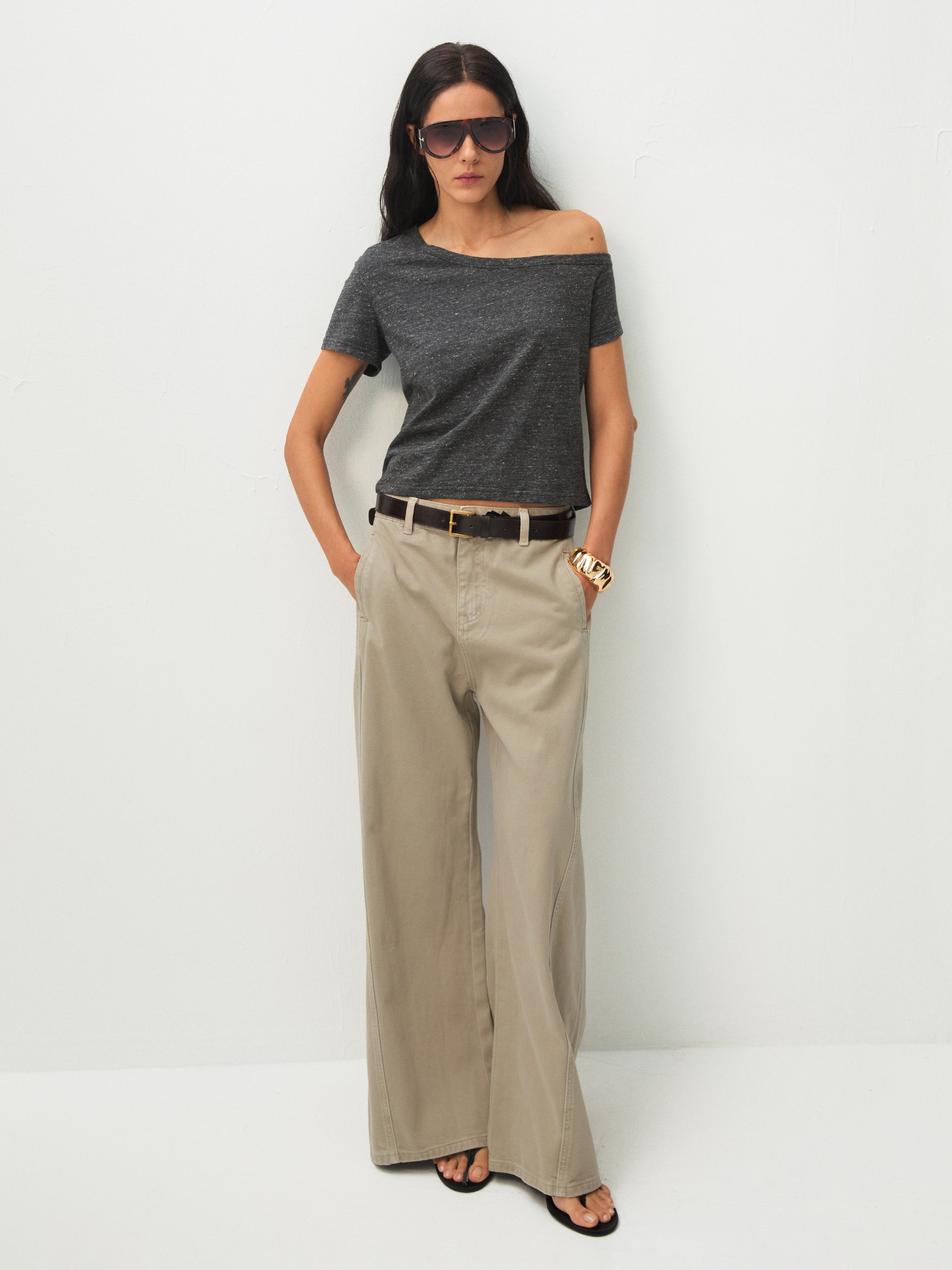 CUBIC Minimalist Wide-Leg Trousers-5
