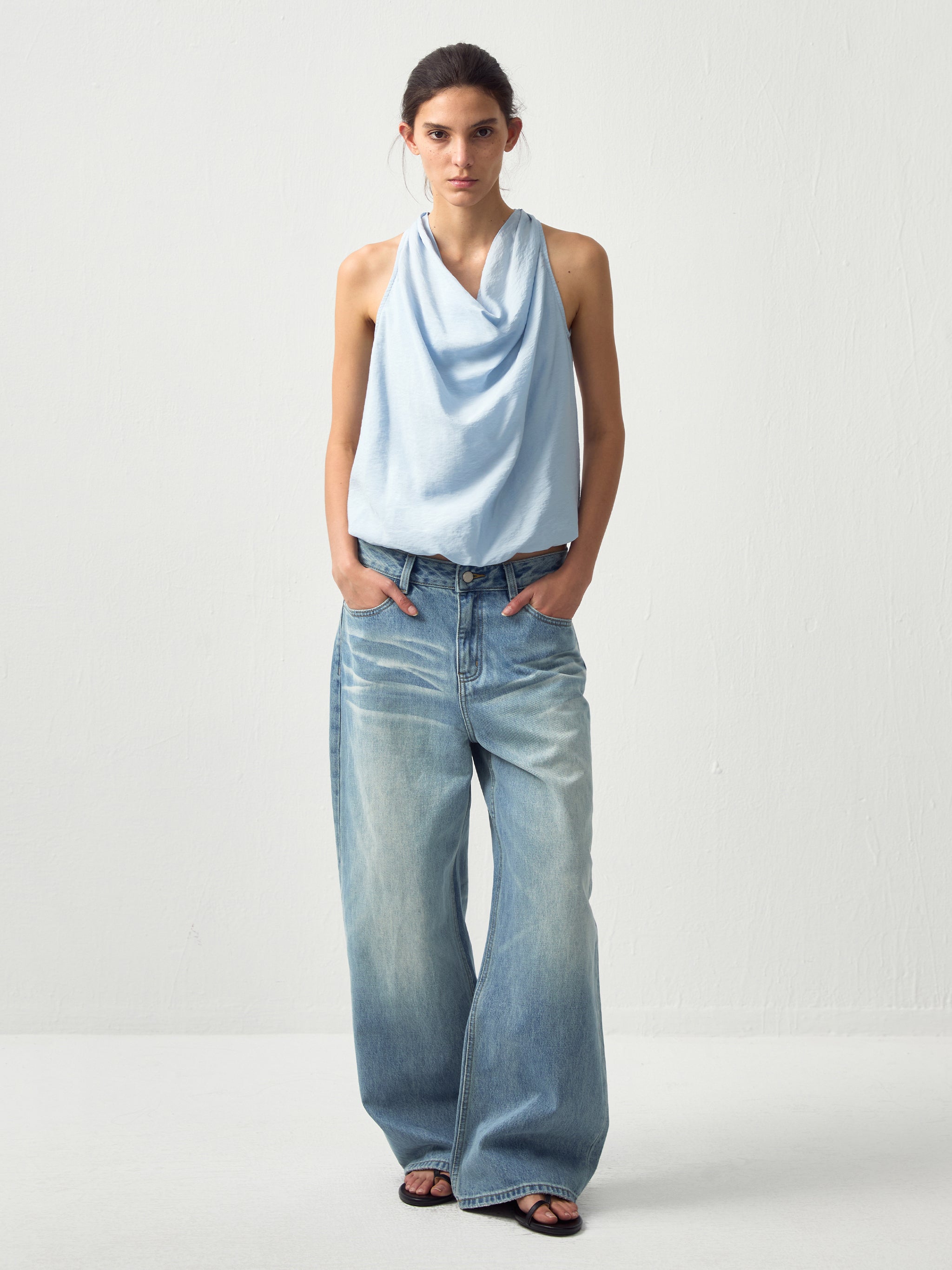 CUBIC Solid Halter Neck Camisole-6