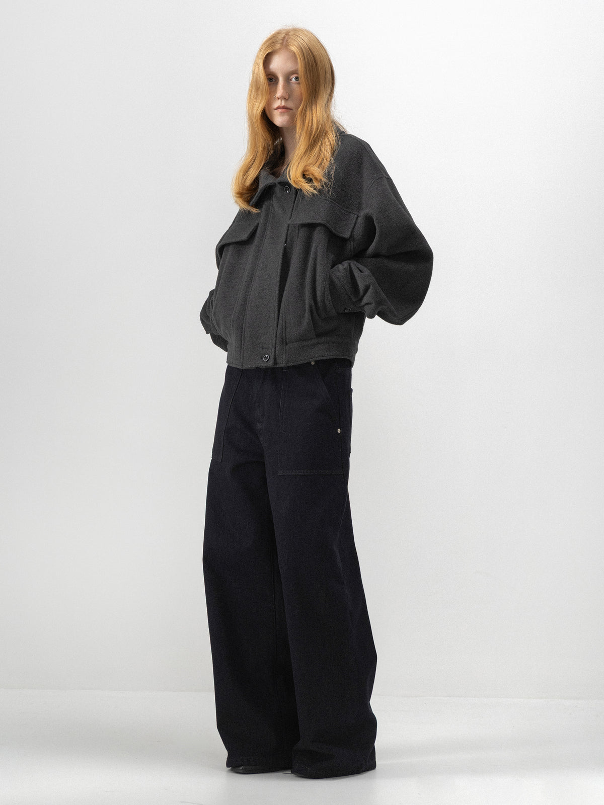 CUBIC Detachable Faux-Fur Collar Cocoon Jacket-5