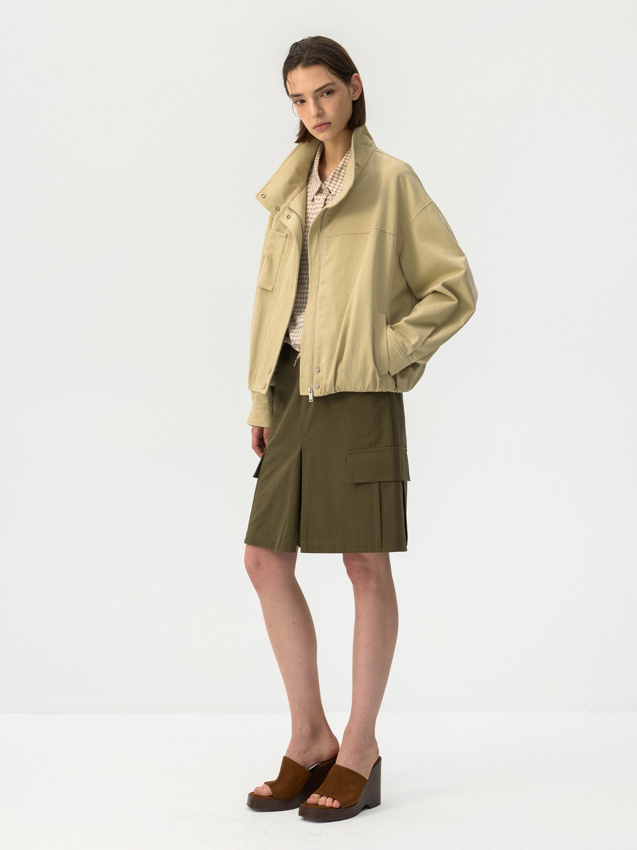CUBIC Cargo Pleated Skirt-5