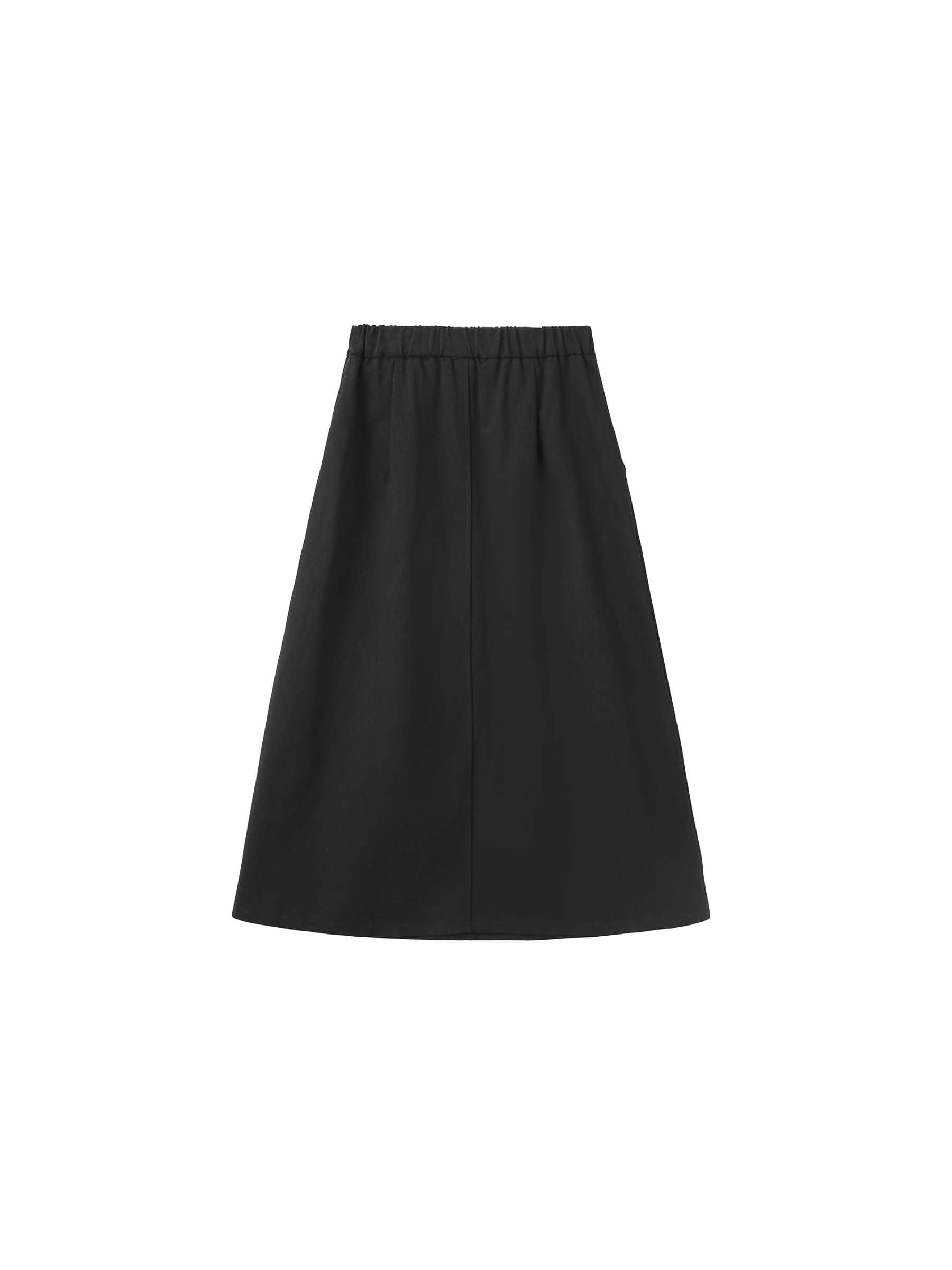 Black High Waist Pleated Dress-5