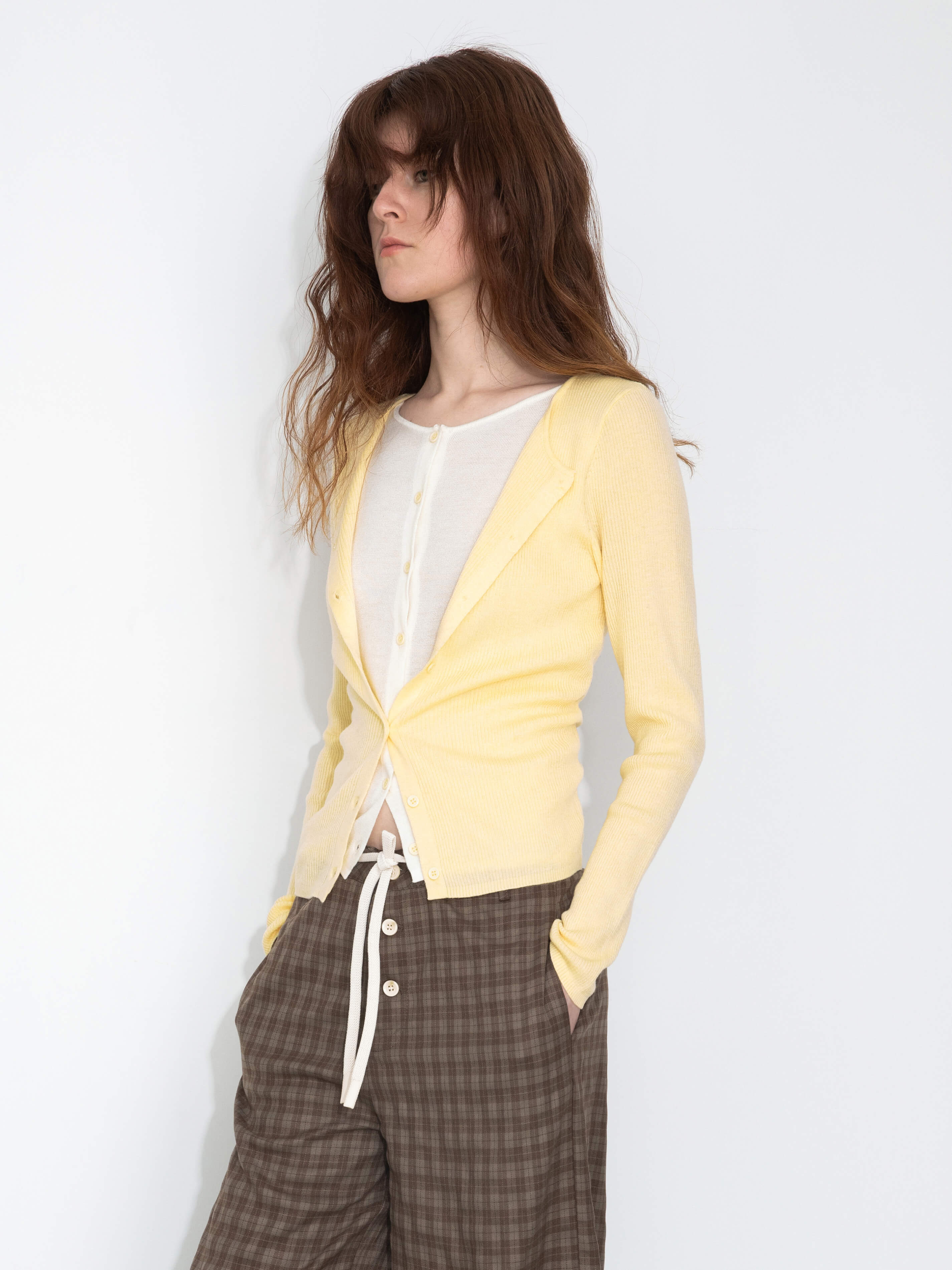 Slim-Fit Long Sleeve Layered Knit Cardigan-5