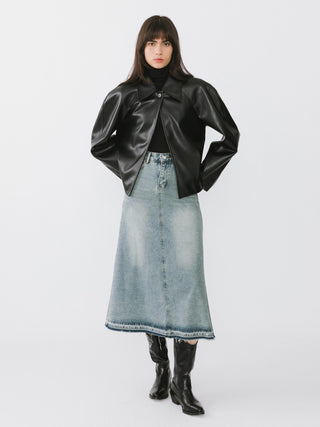 A-line Denim Maxi Skirt
