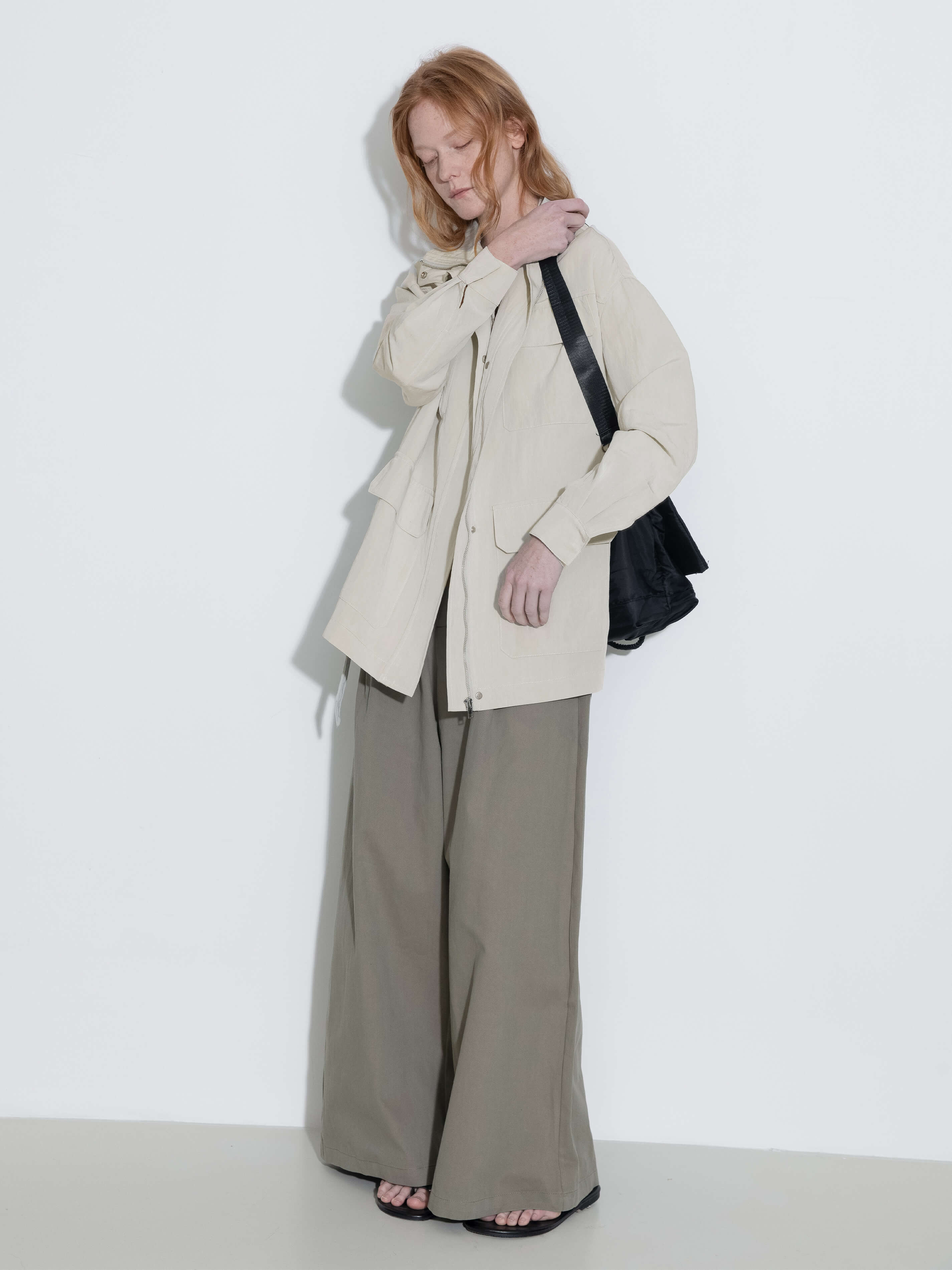 Oversized Funnel Neck Cropped Cargo Jacket-14