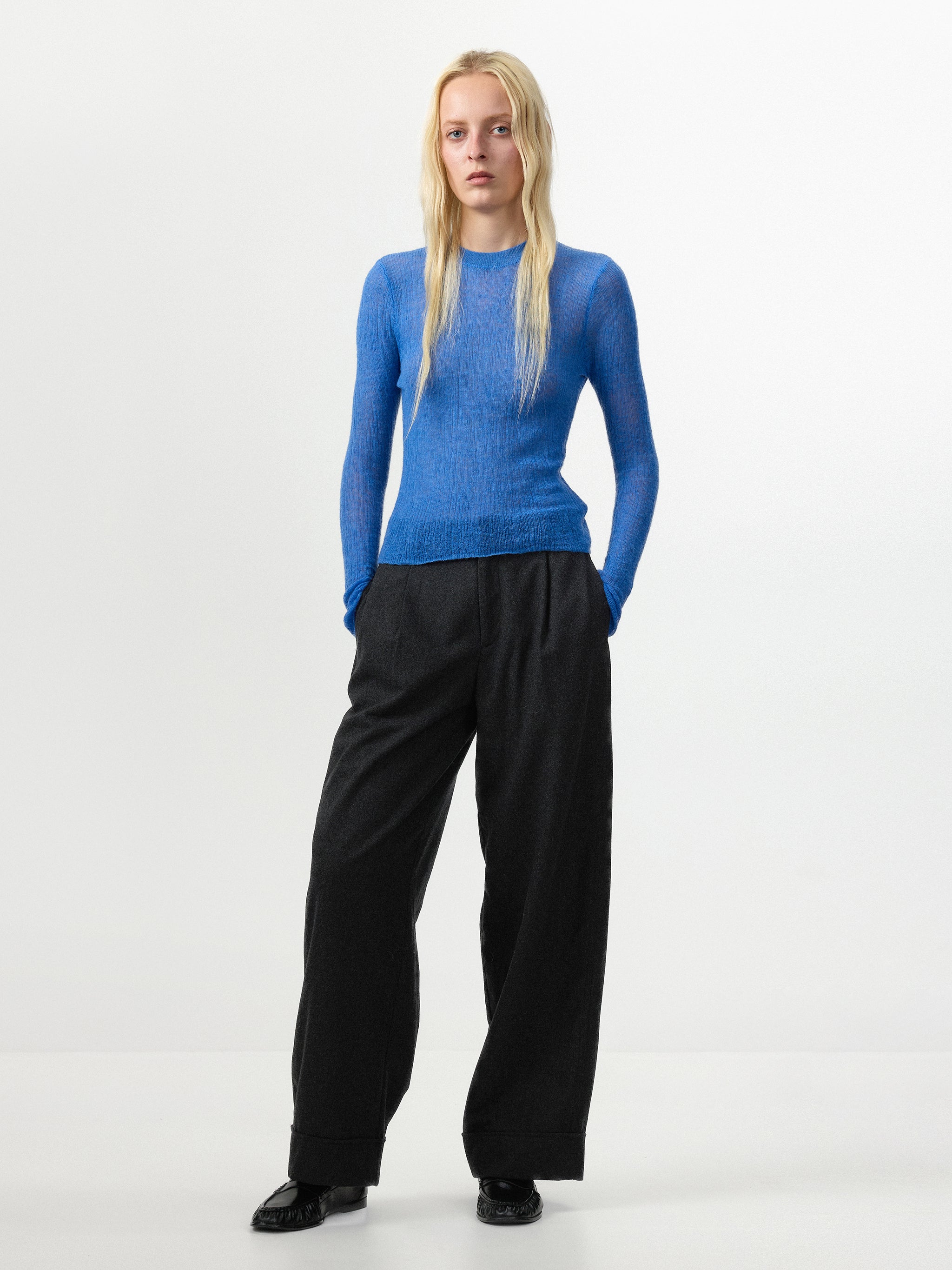CUBIC Wool‑Blend Relaxed Straight‑Leg Trousers-5