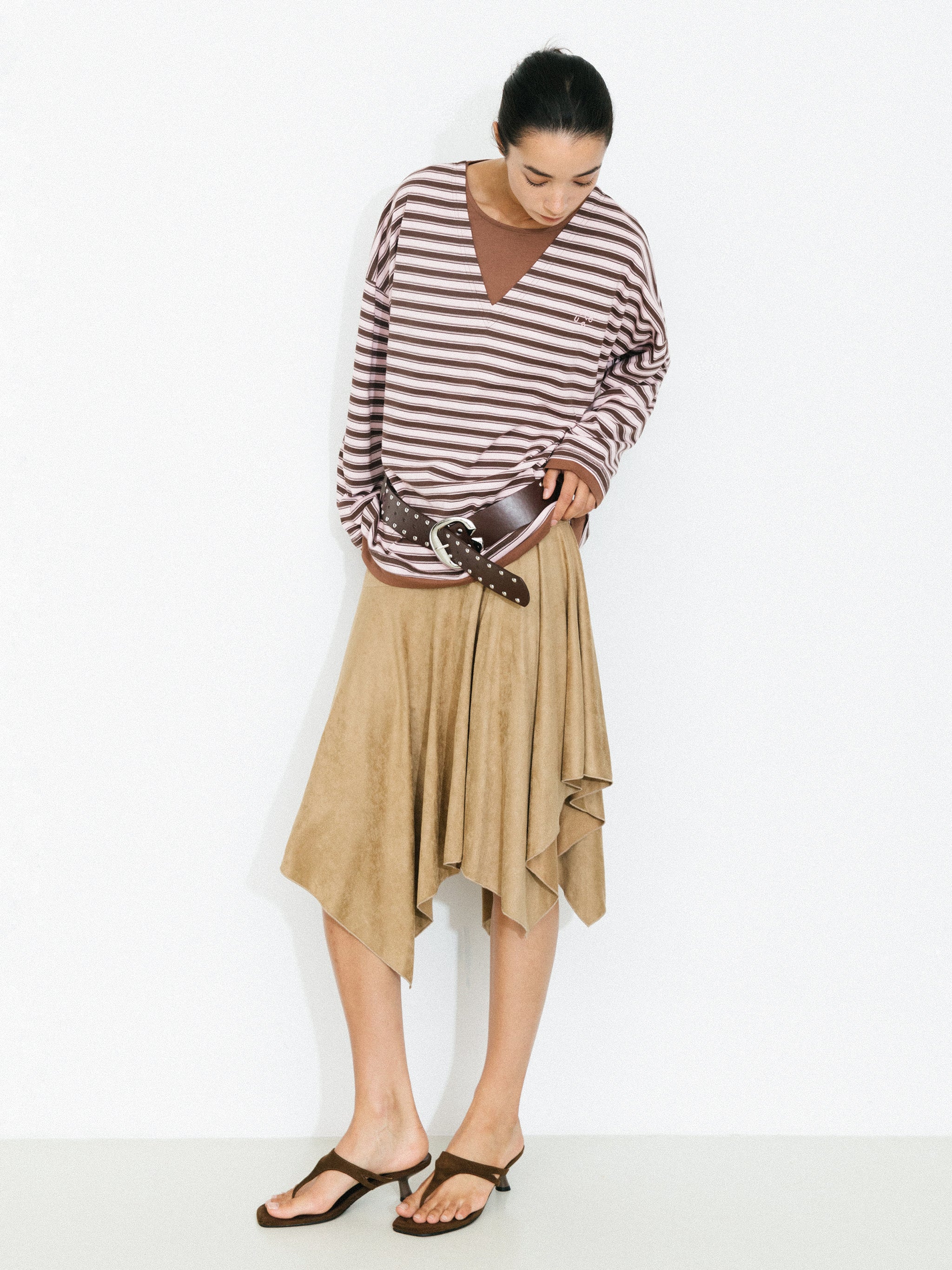 Contrast Stripe Oversized Long-Sleeve Top-5