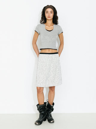 Leopard Print Straight Midi Skirt