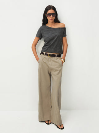 CUBIC Asymmetric Cold-Shoulder T-Shirt