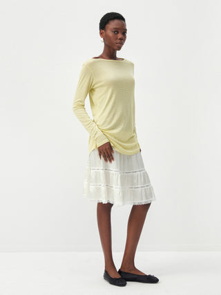 CUBIC Lyocell-Blend Boat Neck Long Sleeve Top