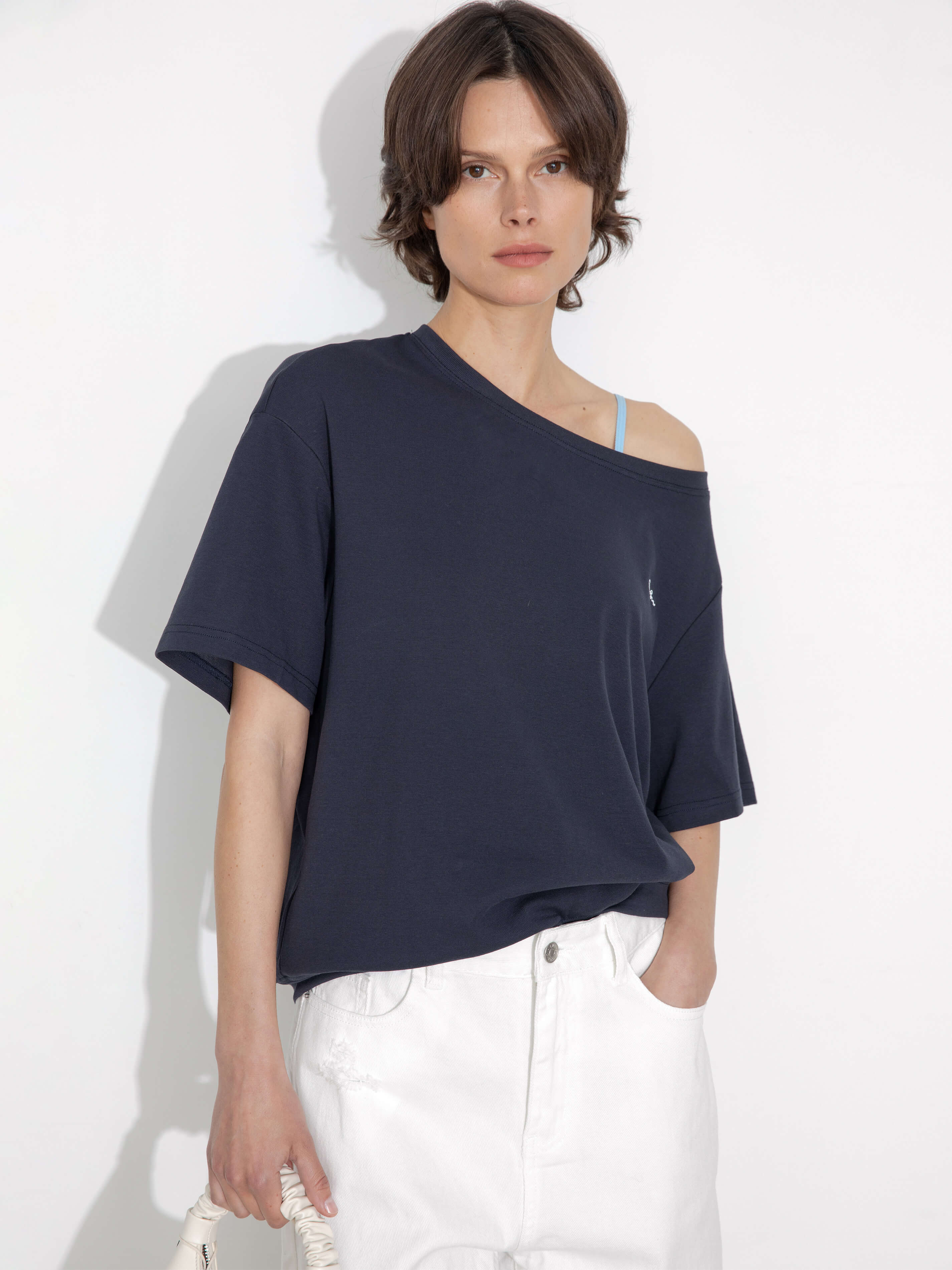 C by CUBIC Embroidered Off-Shoulder T-Shirt-6