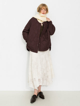 Button-Front Shirt Collar Loose-Fit Down Jacket