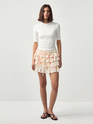 CUBIC Layered Ruffle Tiered Mini Skirt
