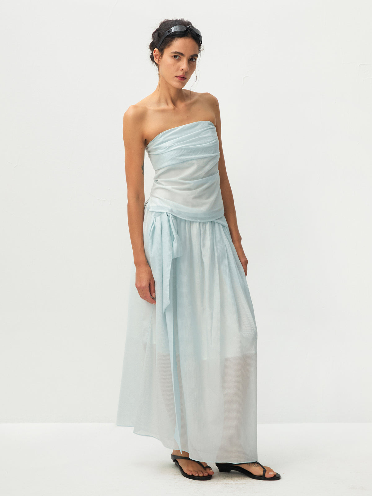 CUBIC Recycled Viscose Blend Strapless Maxi Skirt Set-5