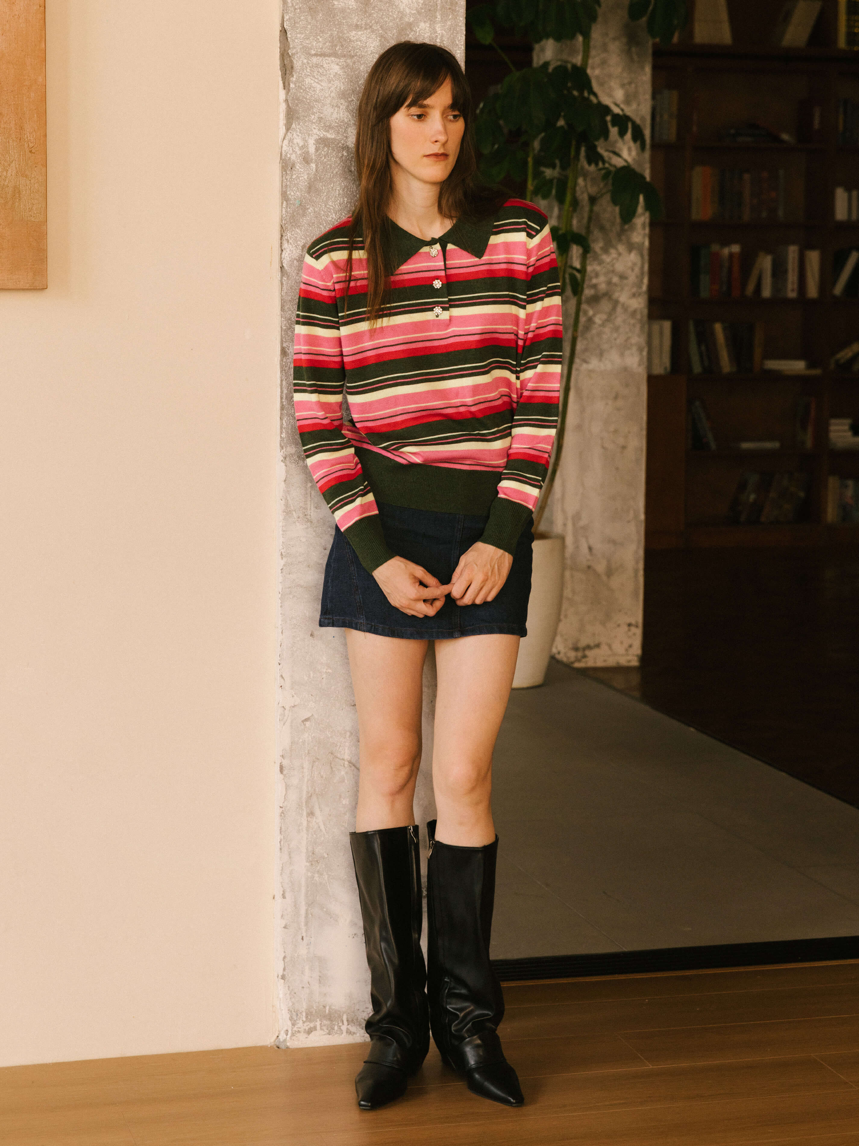 Striped Knitwear Jumper with Wool Blend-5