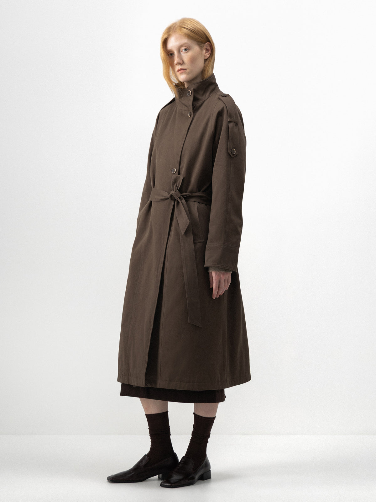 CUBIC Detachable Fur-Collar Belted Down Coat-5