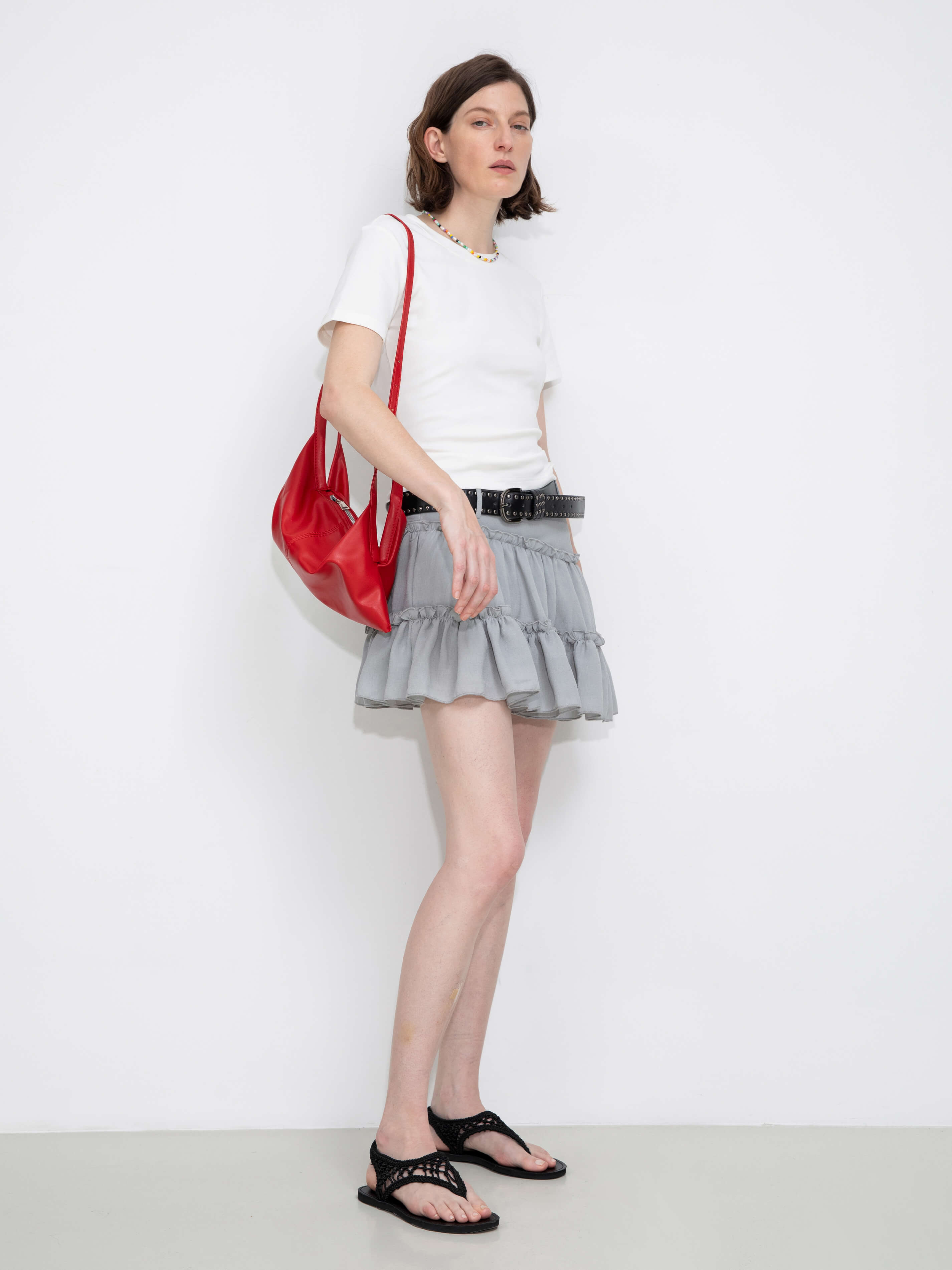 Asymmetrical Ruffled Mini Skirt-5