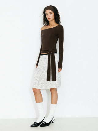 C by CUBIC One-Shoulder Slim-Fit Long-Sleeve Top