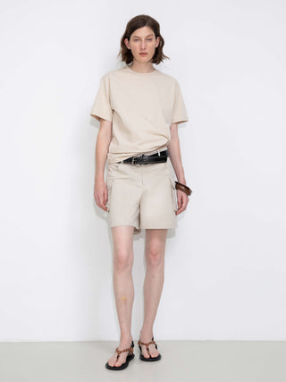 100% Cotton Casual Utility Straight-Leg Shorts