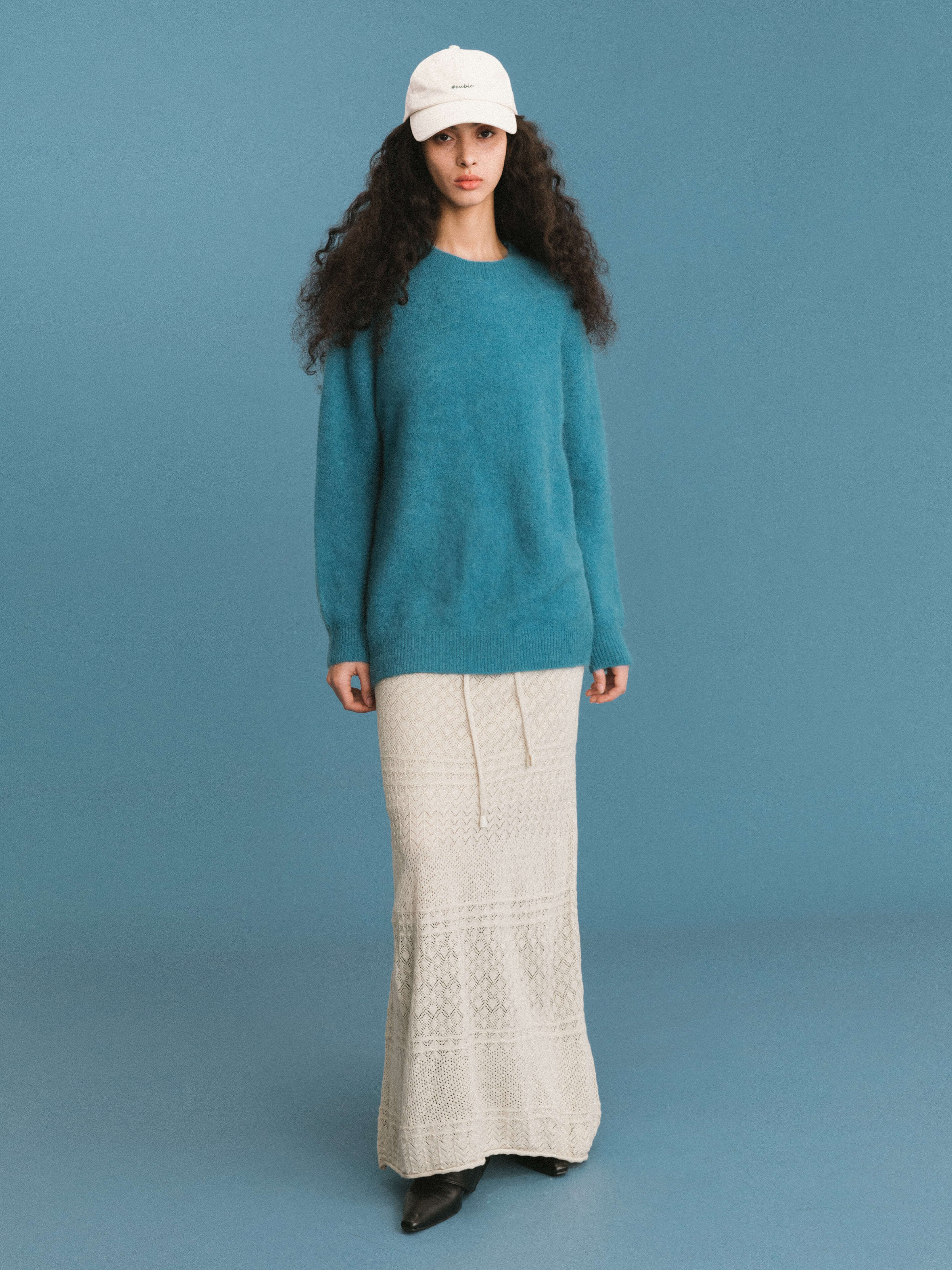 ONE BY CUBIC Knitted Wool Maxi Wrap Skirt-6