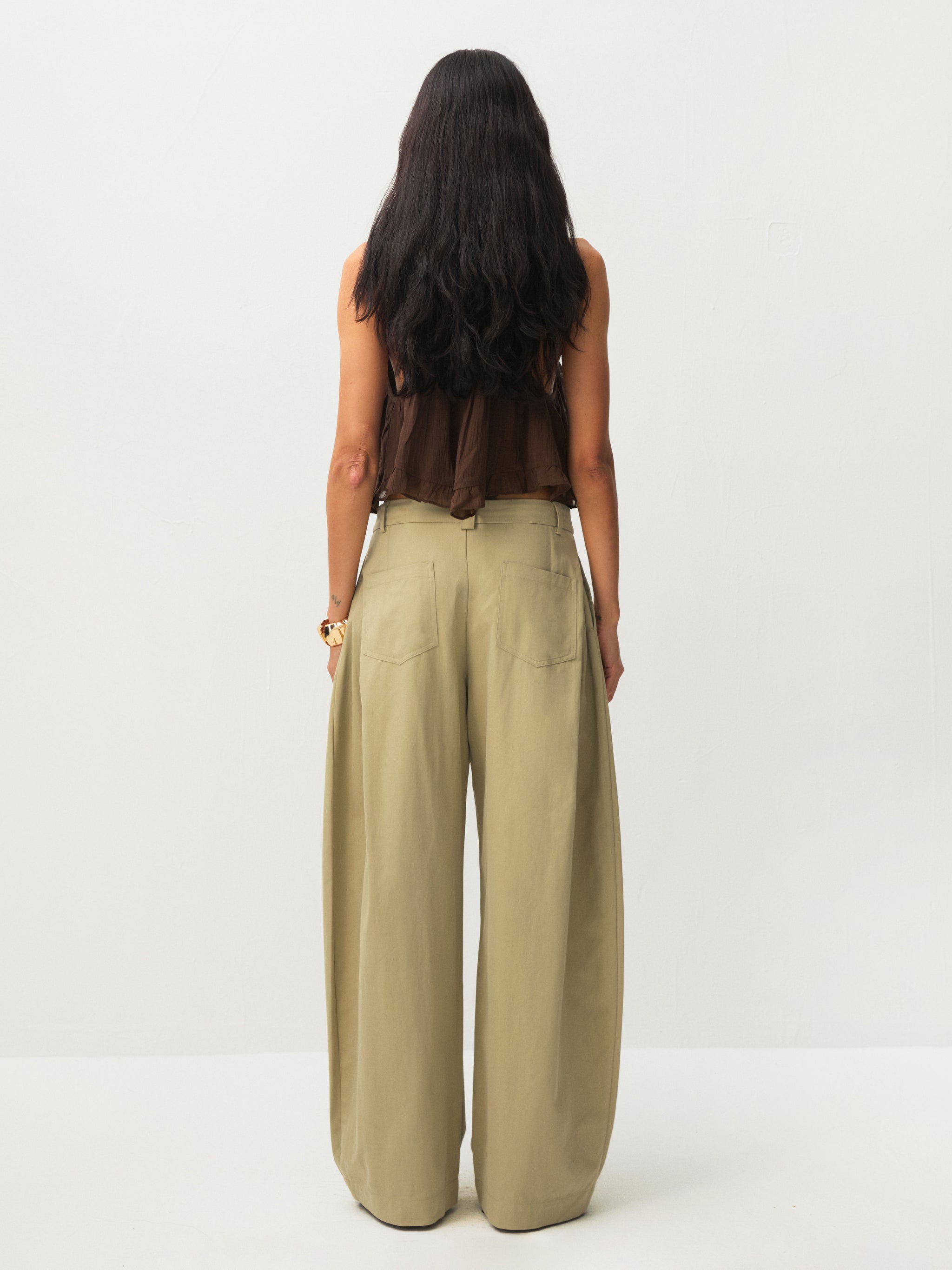 Wide-Leg Tapered Tailored Trousers-5