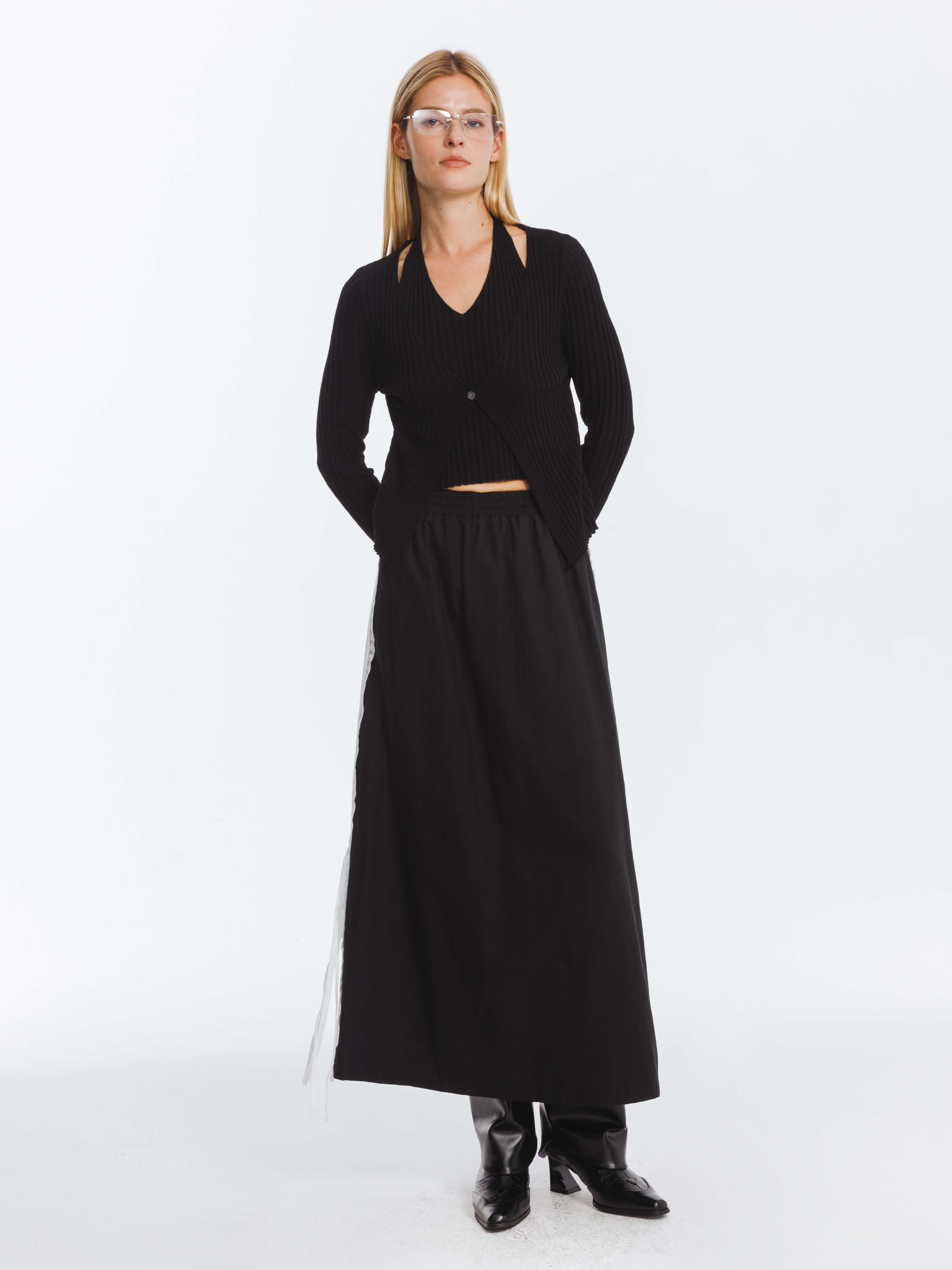 Cotton Skirt with Lace Trim-5