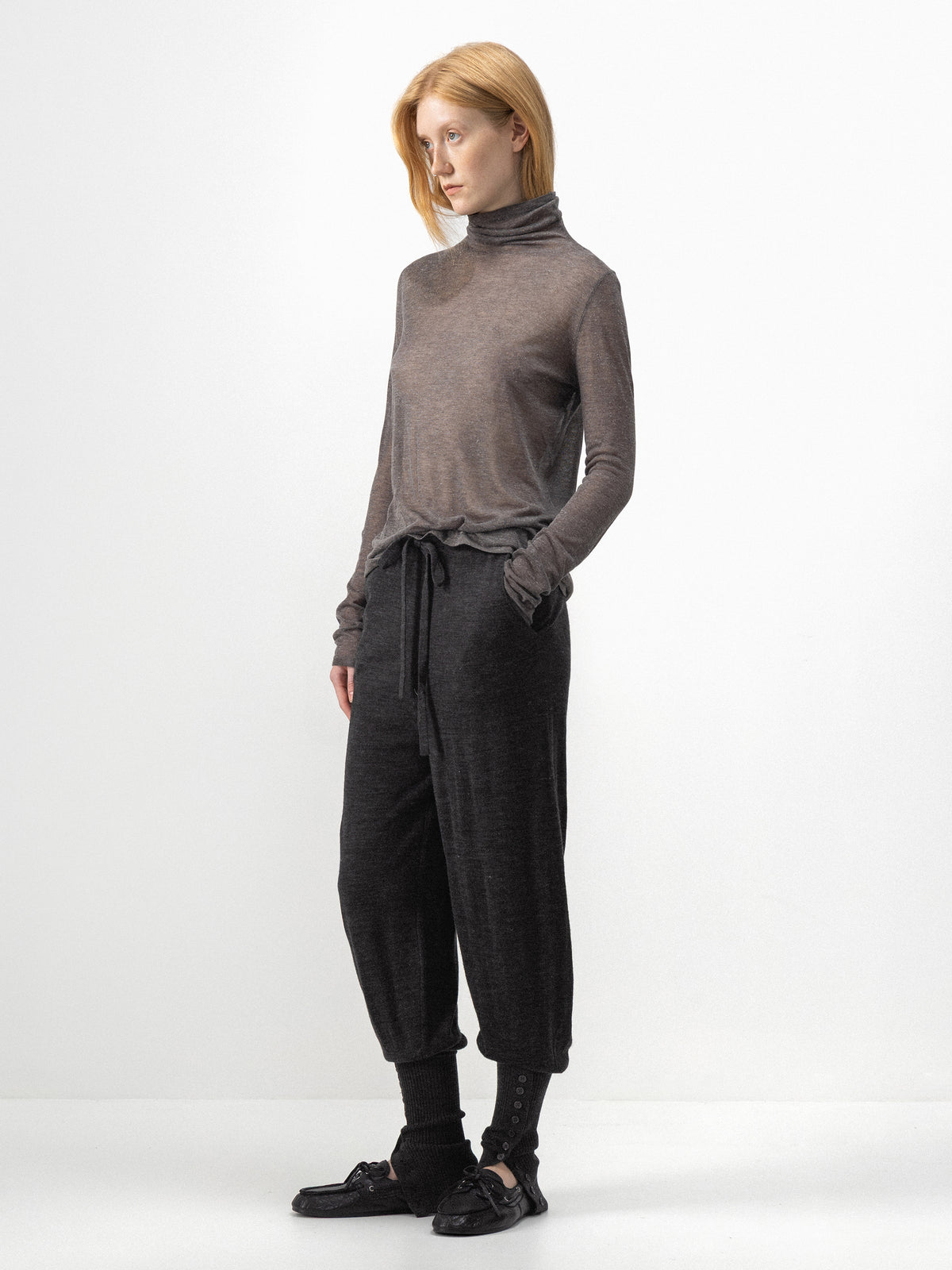 CUBIC Drawstring Wool Jogger Trousers-5