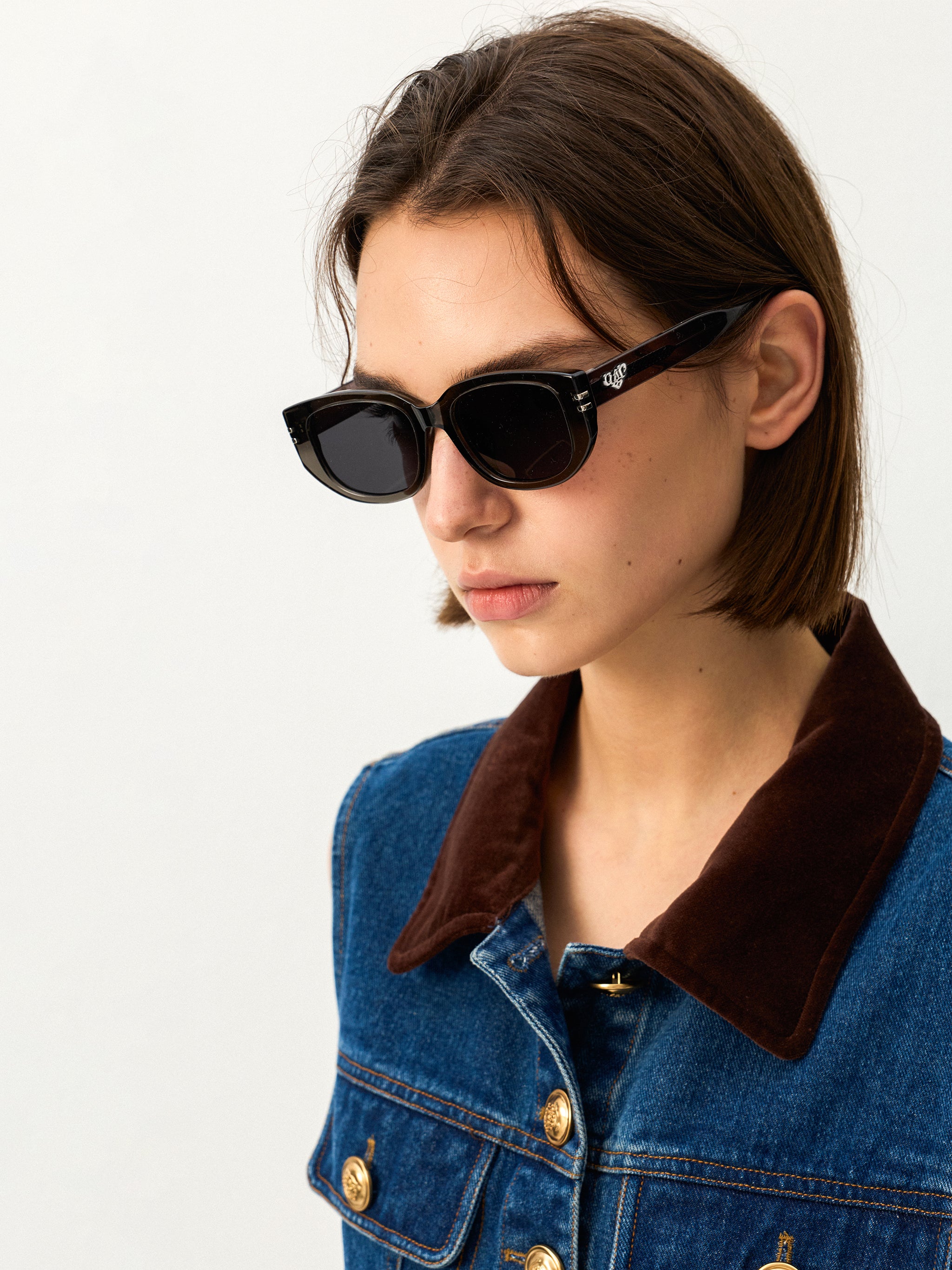 Square Metal Detail Sunglasses-5