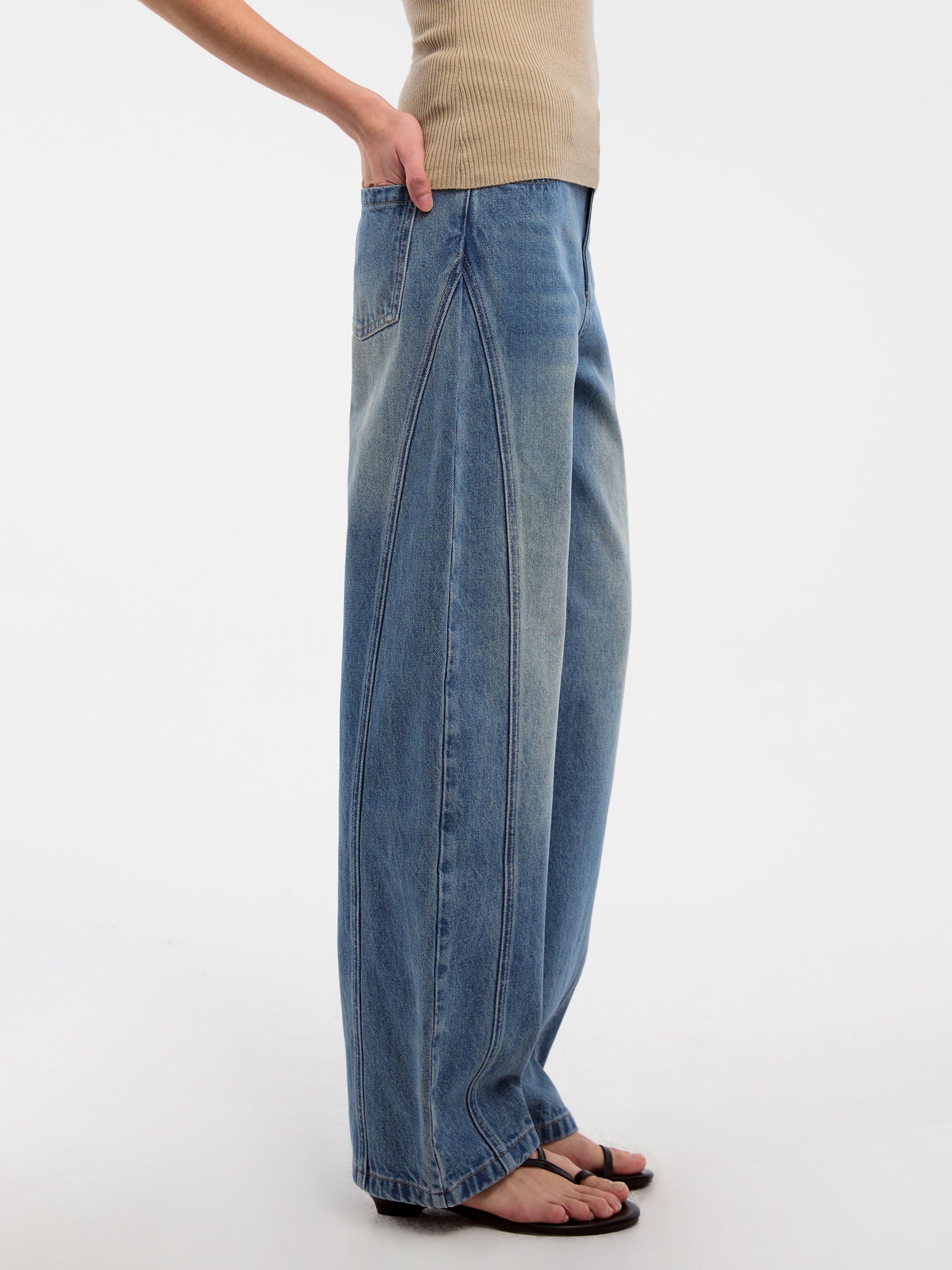 CUBIC Curved Ribbon Jeans-5