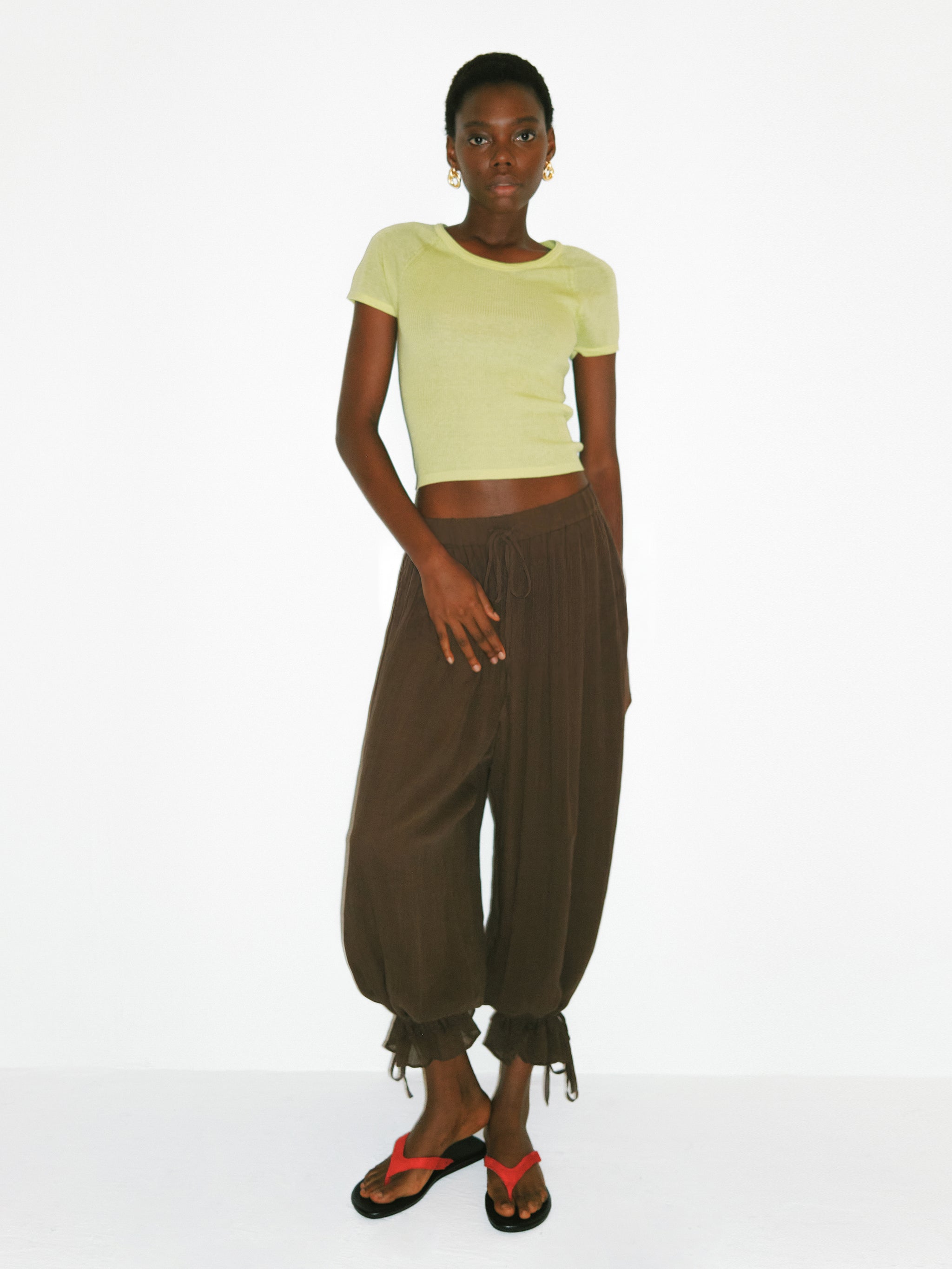 CUBIC Lyocell-Hemp Cropped Knit Top-6
