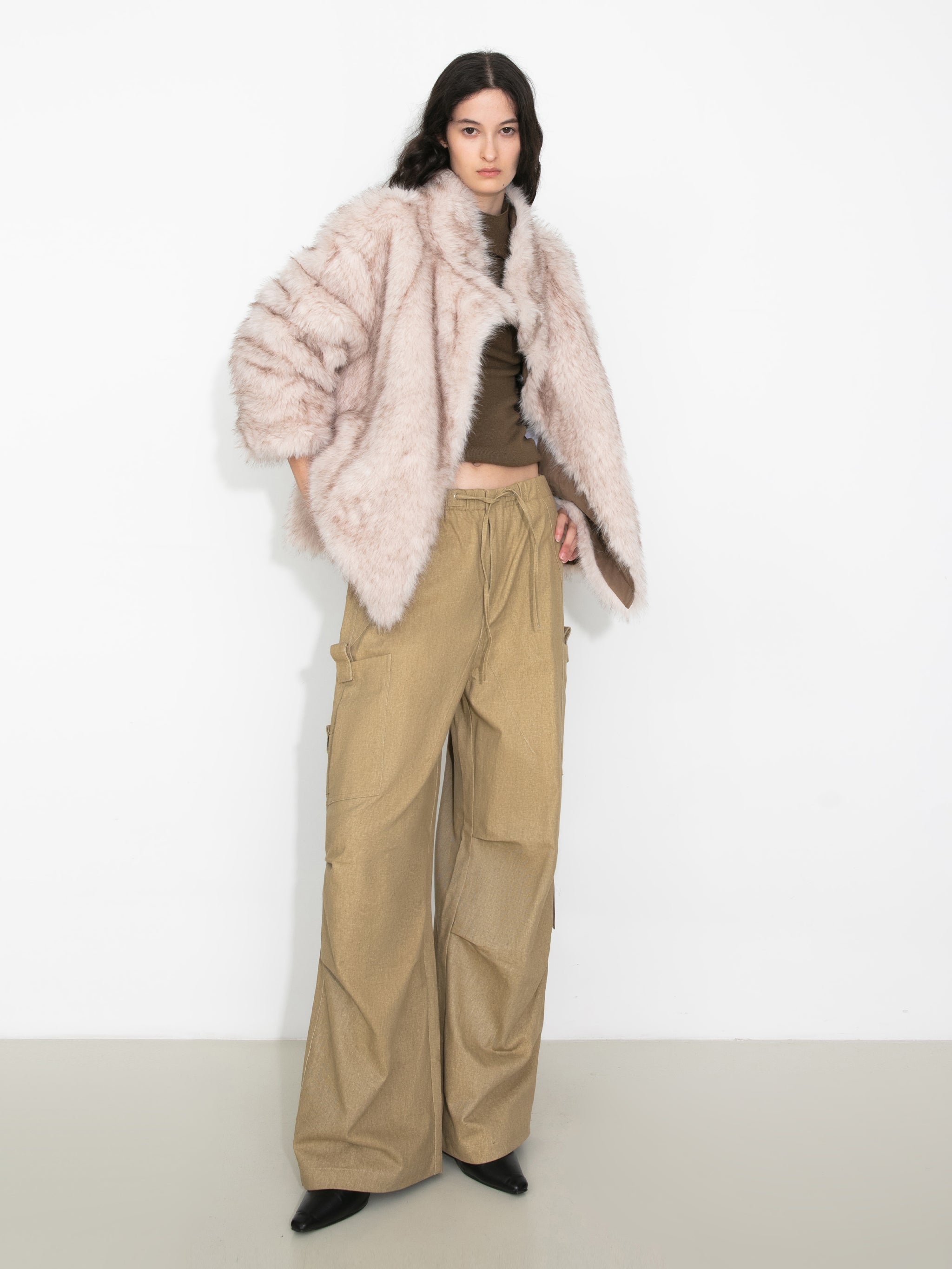 Oversized Faux Fur Hybrid Coat-6