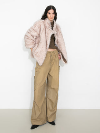 Oversized Faux Fur Hybrid Coat